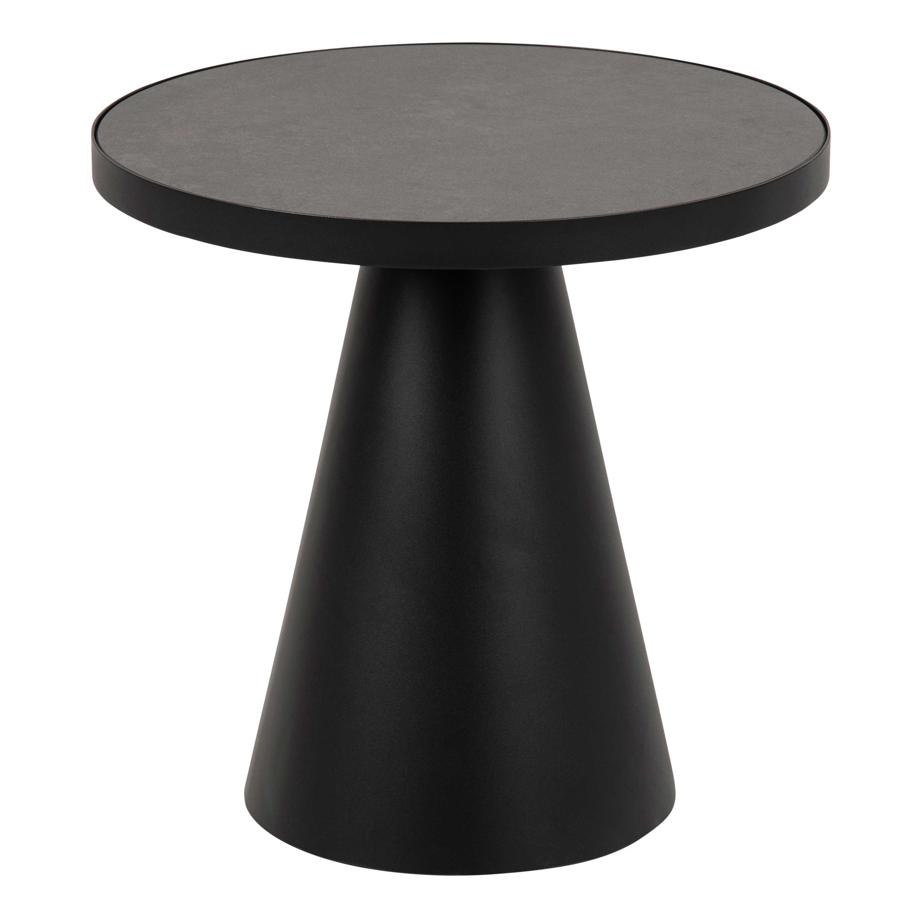 SOIL Round Ceramic Coffee Table in Black 45,7x45cm - Rosalind Collection