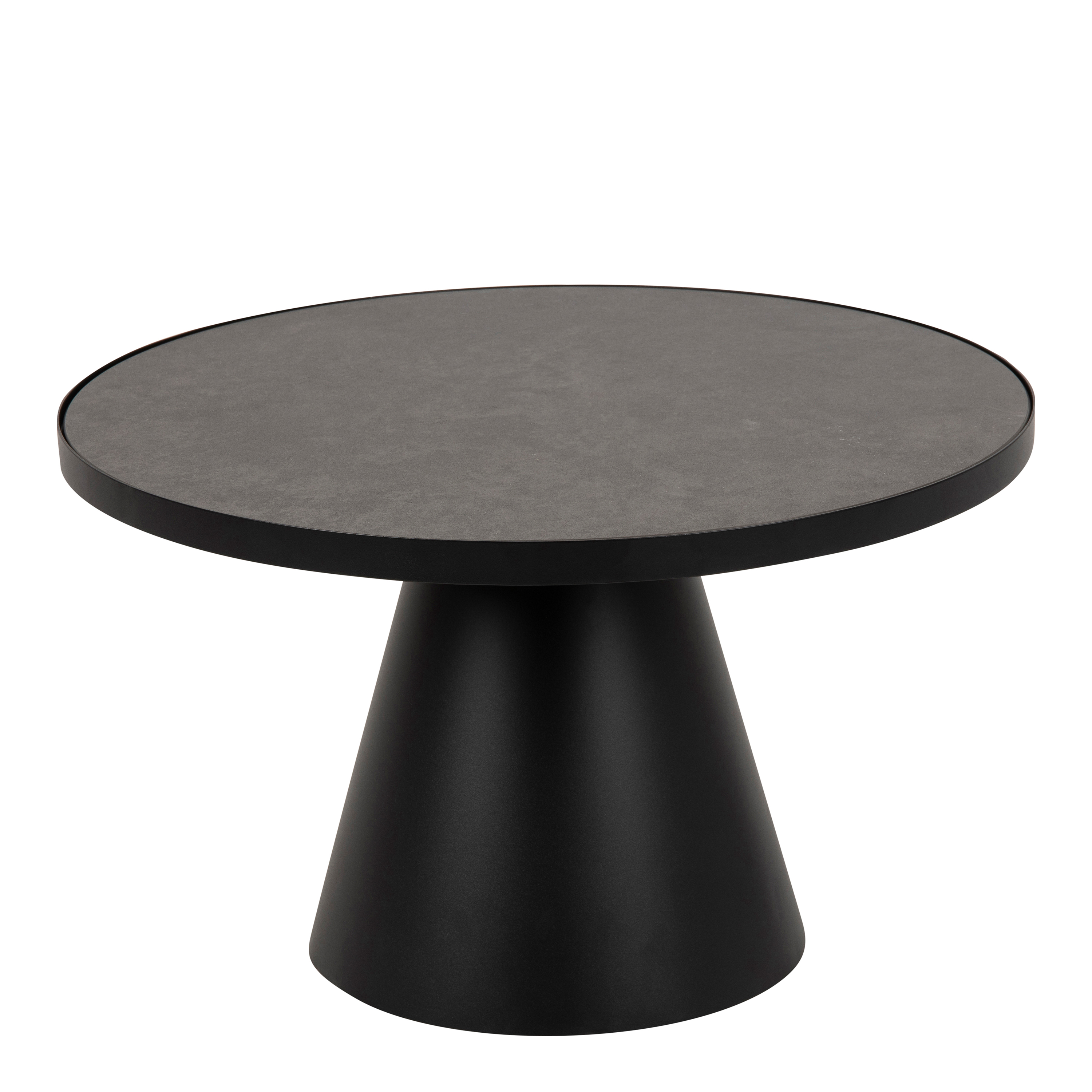 SOIL Round Ceramic Coffee Table in Black 65.7x40cm - Rosalind Collection