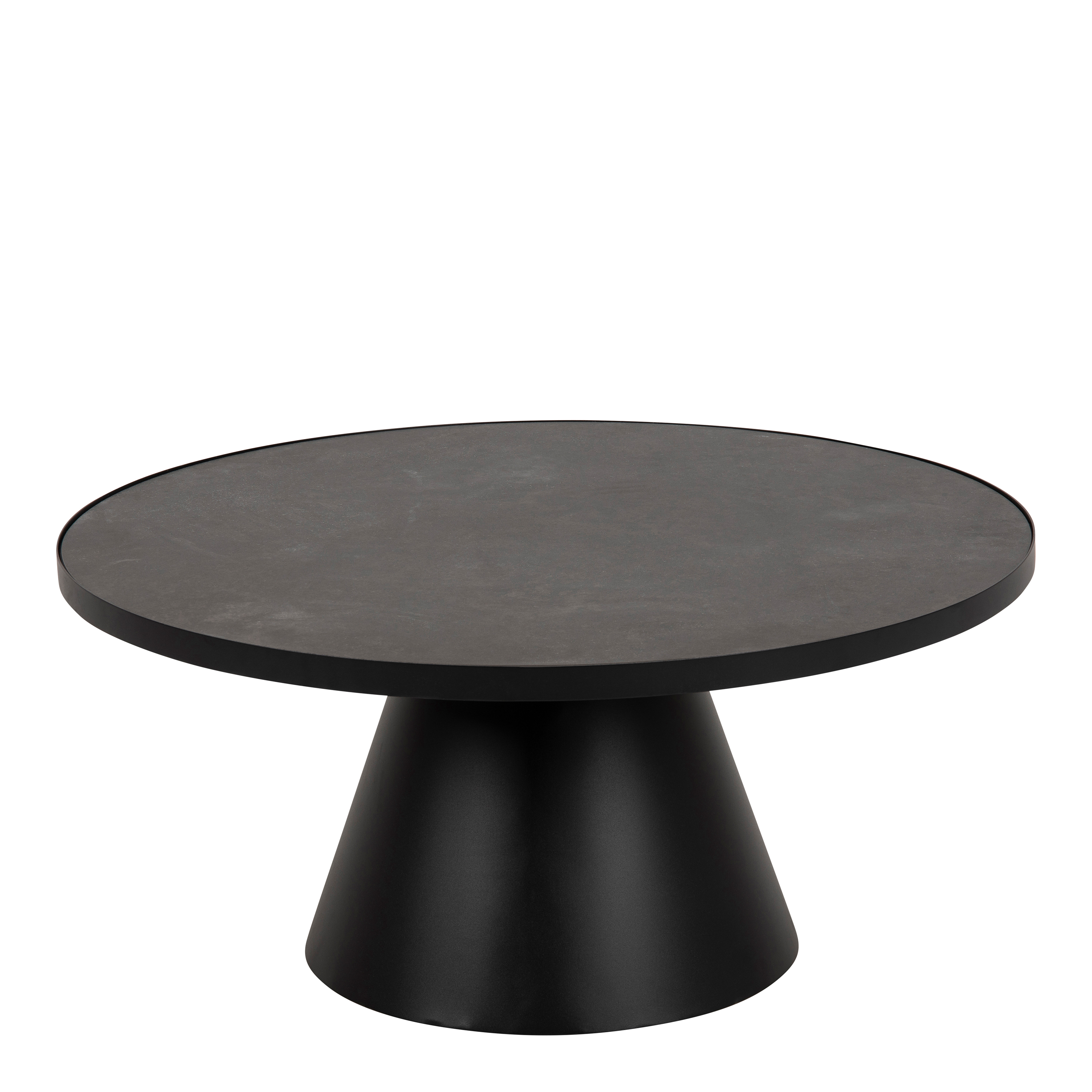 SOIL Low Round Ceramic Coffee Table in Black 85.7x40cm - Rosalind Collection
