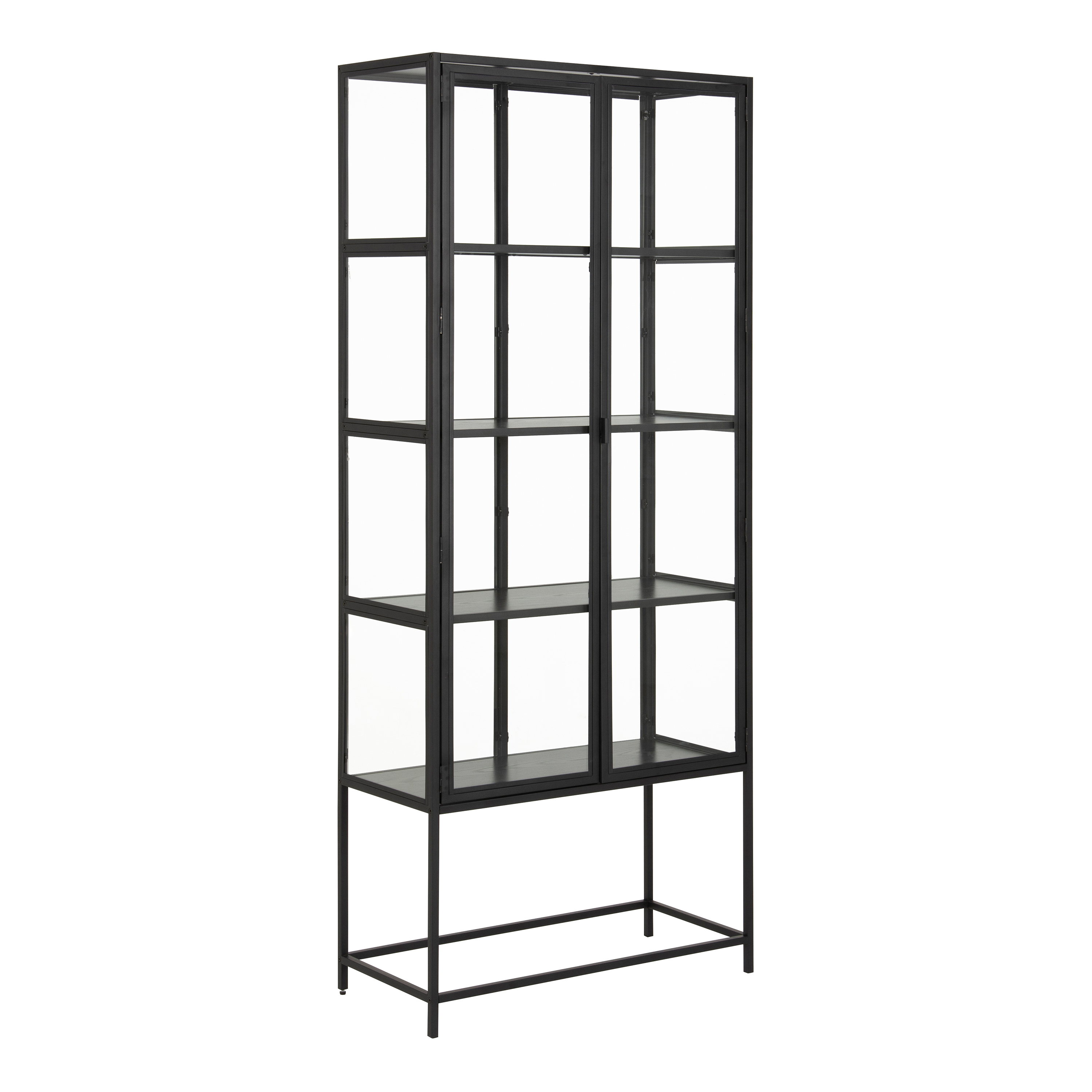 Seaford Tall Black Metal 2 Door Display Cabinet - Rosalind Collection