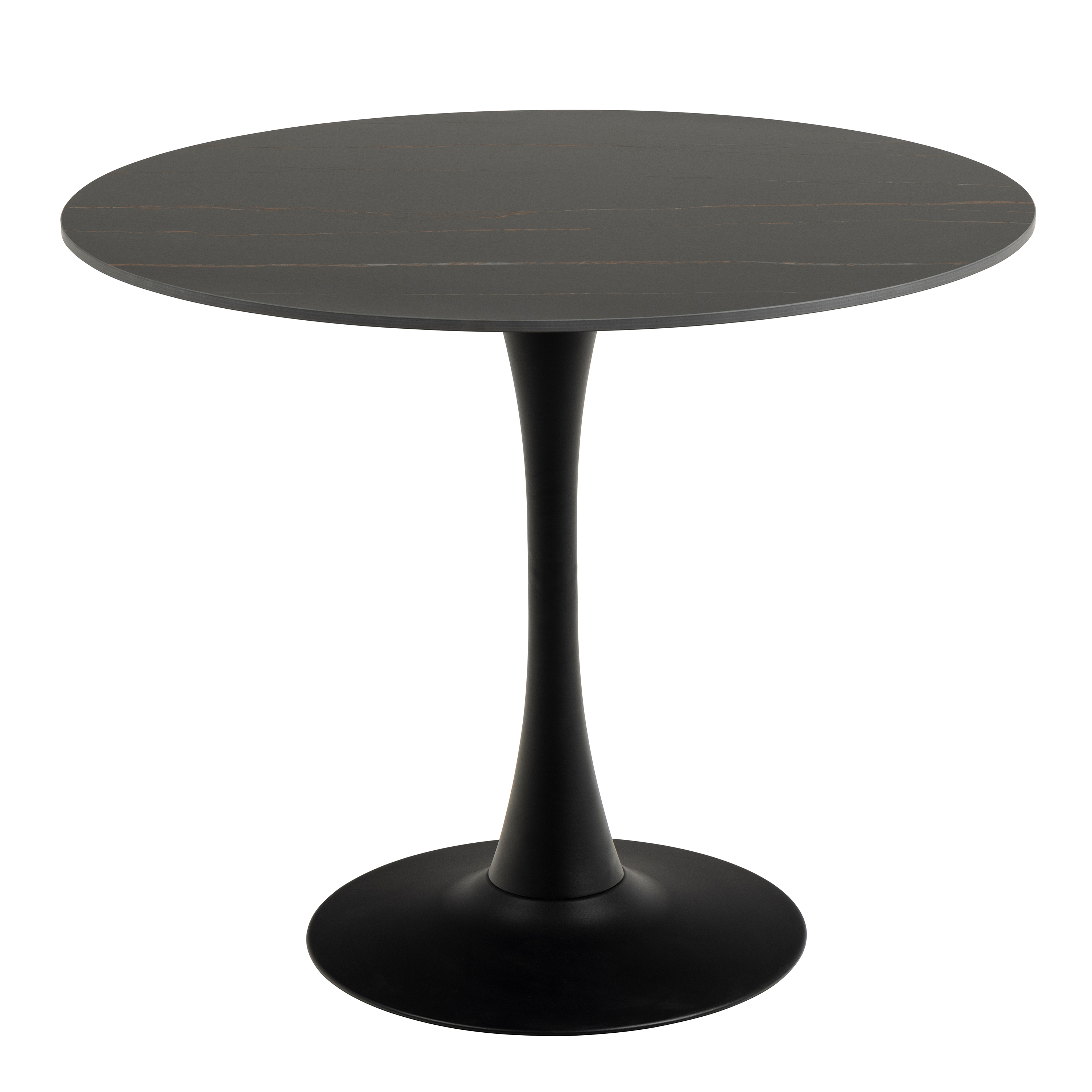 Malta Round Dining Table in Black - Rosalind Collection
