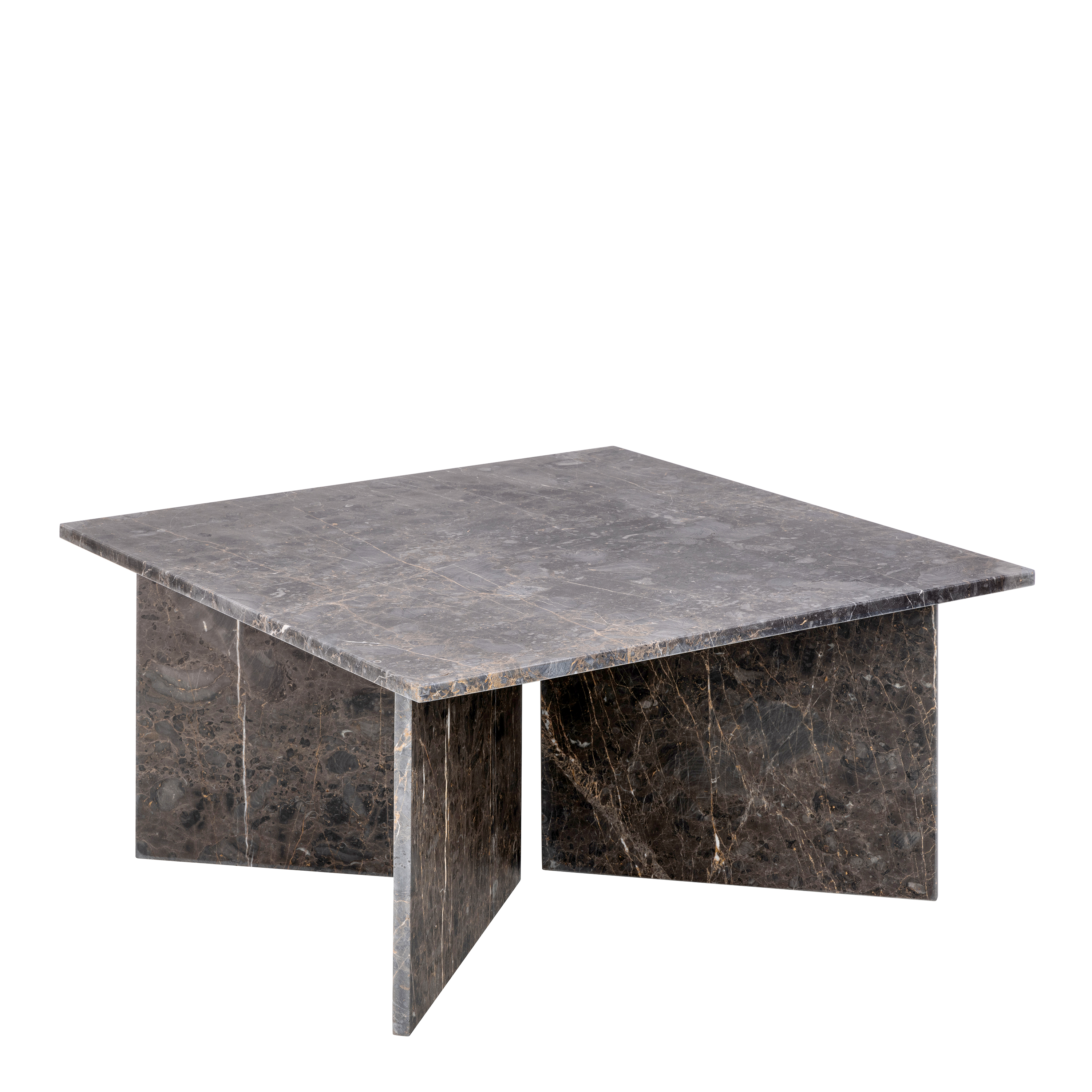 Coffee Table - VEGA Coffee Table Marron Marble 90cm - Rosalind Collection