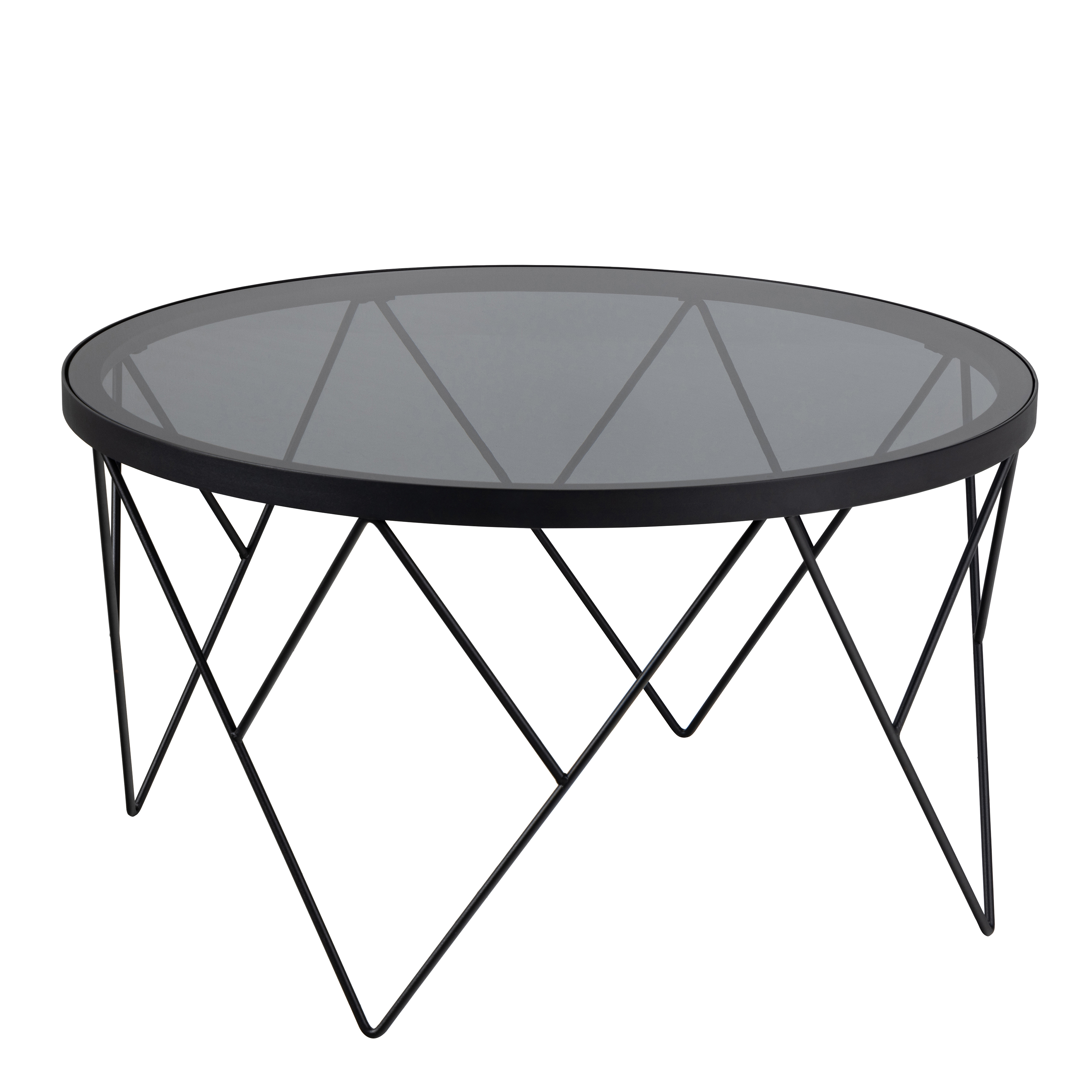 Halstow Coffee Table in Black with Smoked Glass Top - Rosalind Collection
