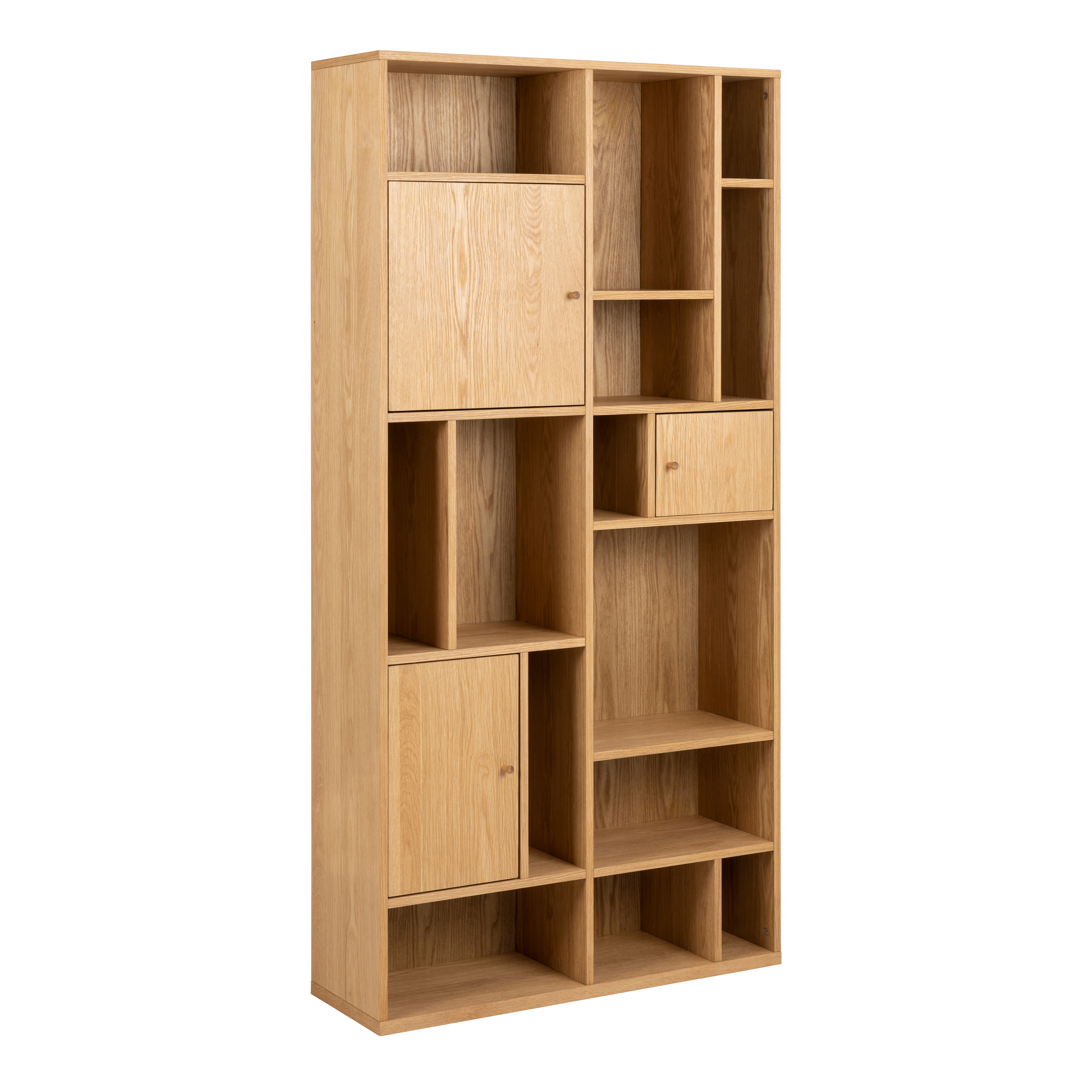 ROSTA 3 Door Large Bookcase in Oak - Rosalind Collection