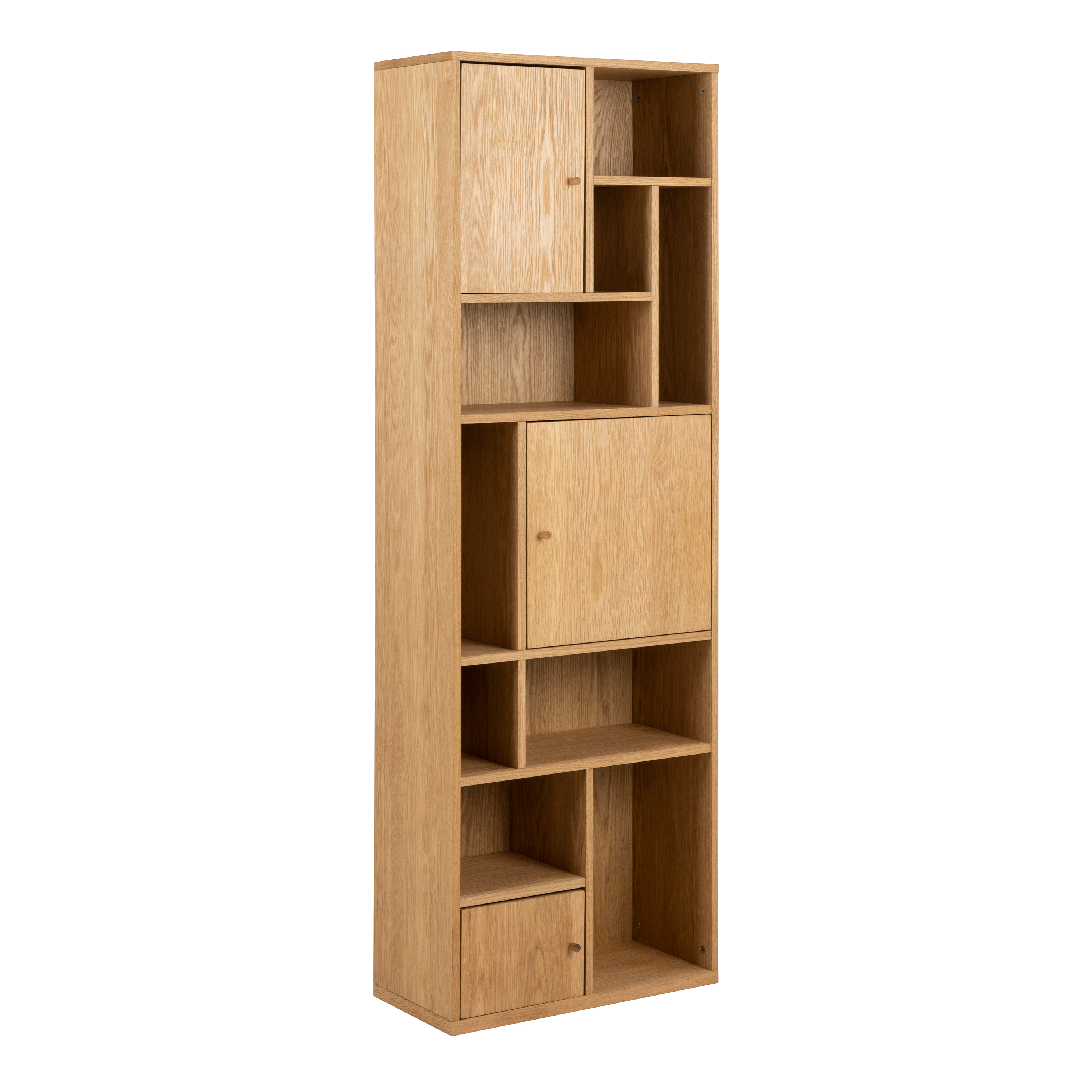 ROSTA 3 Door Bookcase in Oak - Rosalind Collection