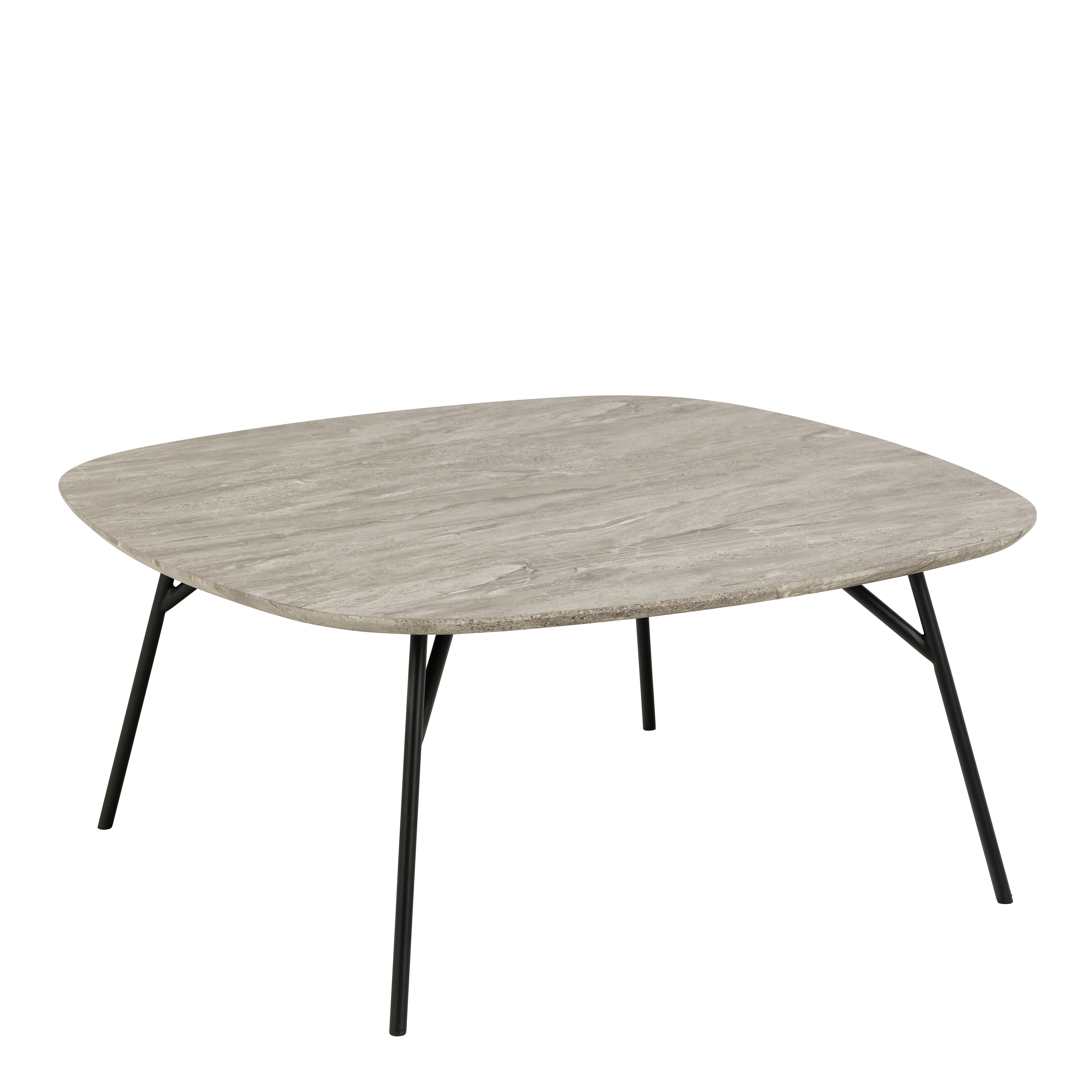 Coffee Table - CARACAS Coffee Table Grey Marble Effect 90cm - Rosalind Collection