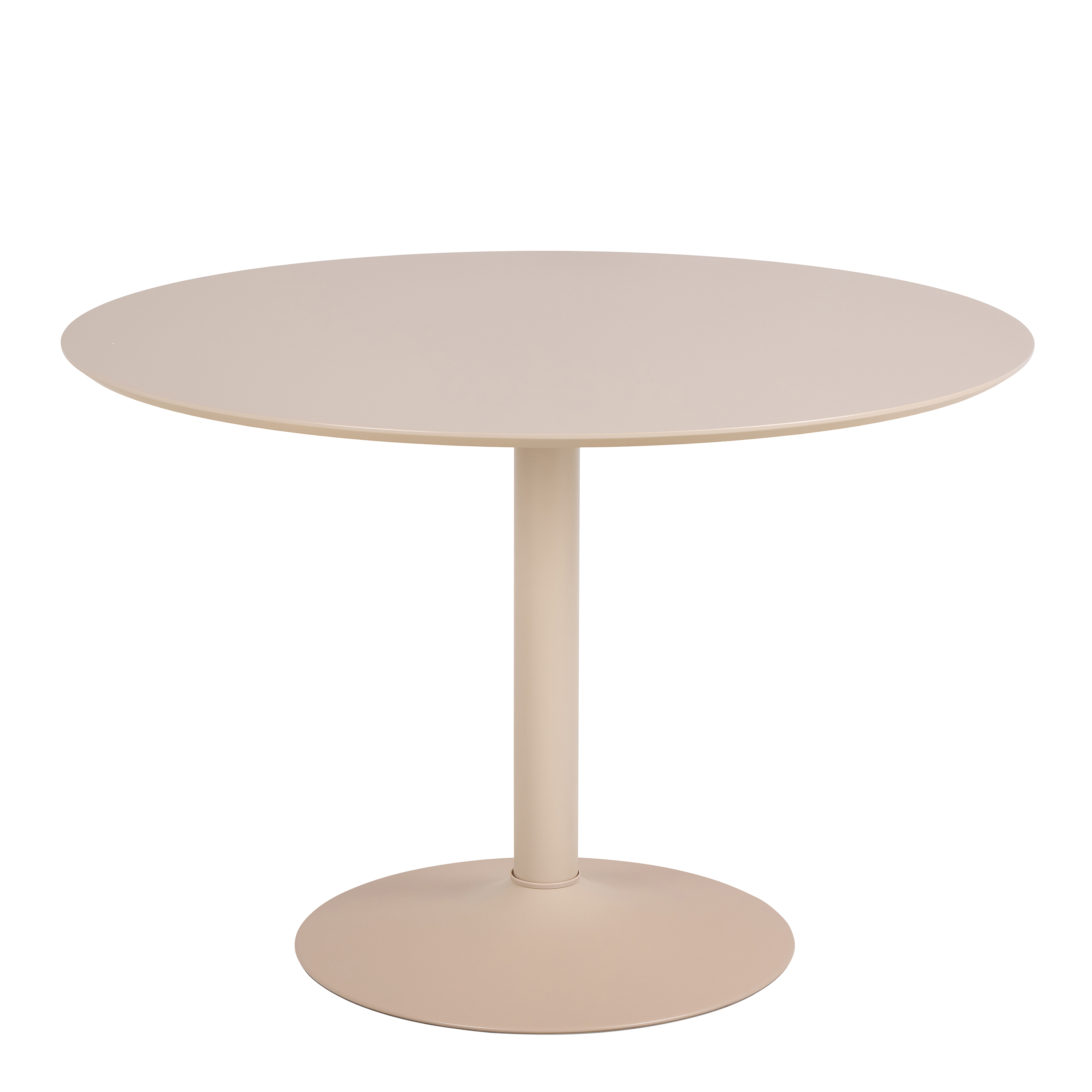 HARVINE Round Dining Table with Beige Top and Matt Beige Base - Rosalind Collection
