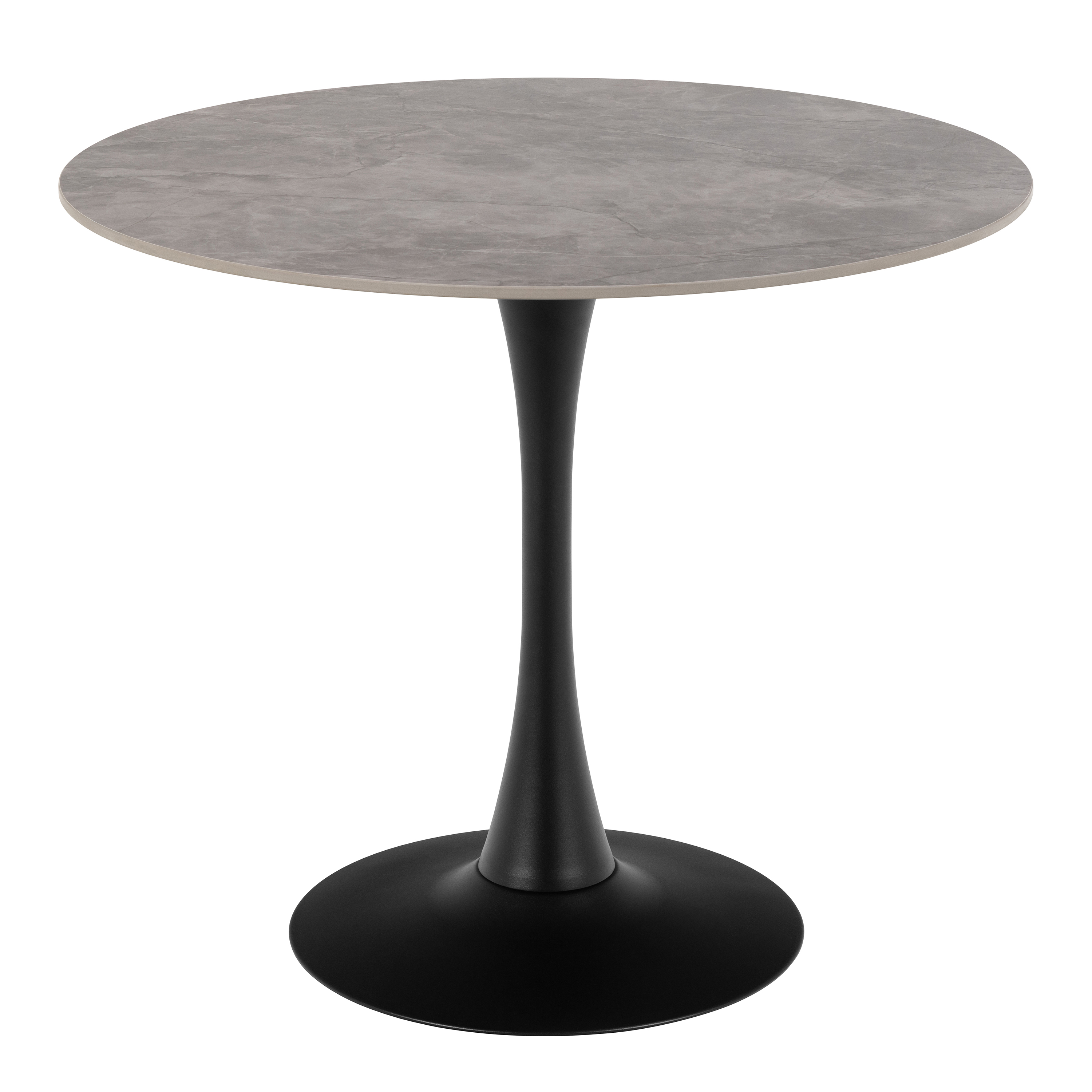 MONA Ceramic Round Dining Table Grey/Black 90x75 cm - Rosalind Collection