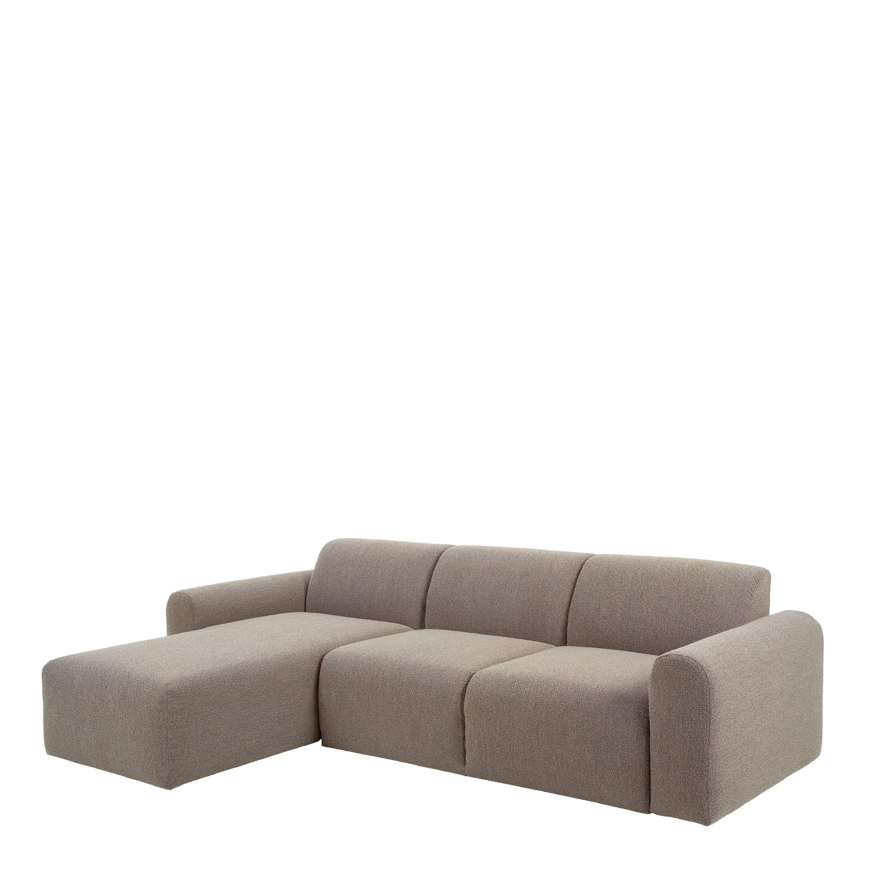 Corner Sofa - STRATHAVEN Fabric 3 Seater L Shaped Sofa - Left Hand Facing - Beige - Rosalind Collection