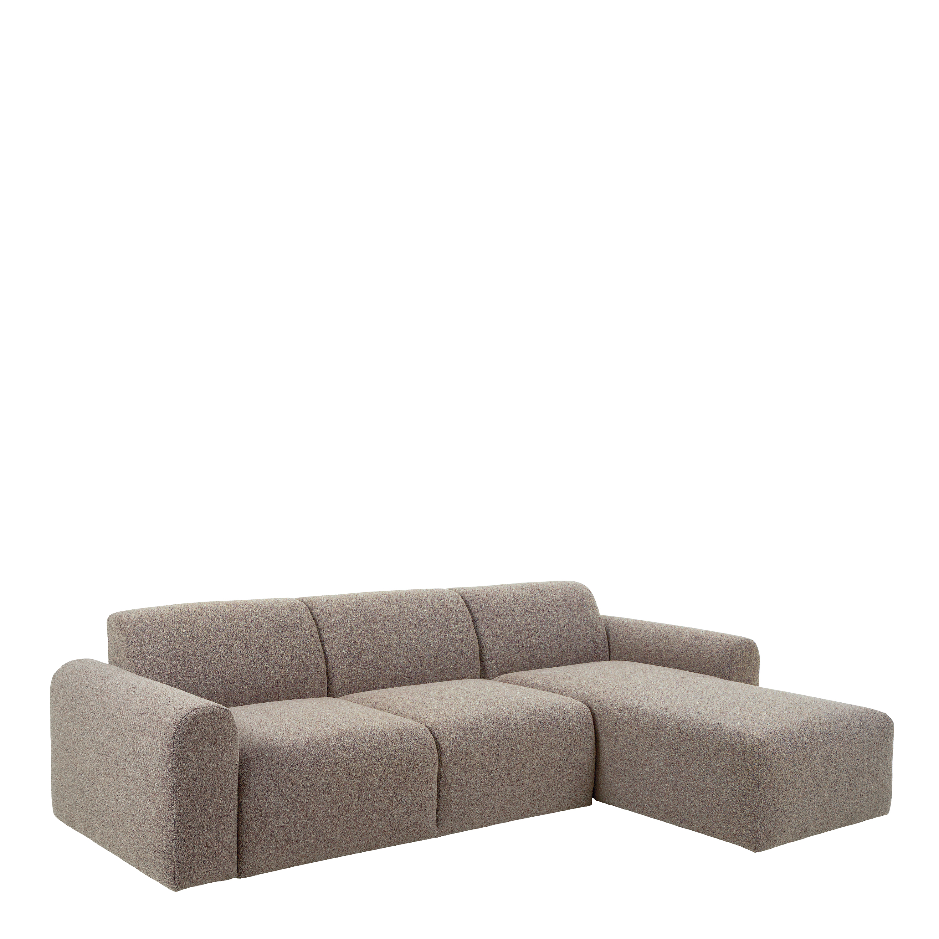 Corner Sofa - STRATHAVEN Fabric 3 Seater L Shaped Sofa - Right Hand Facing - Beige - Rosalind Collection