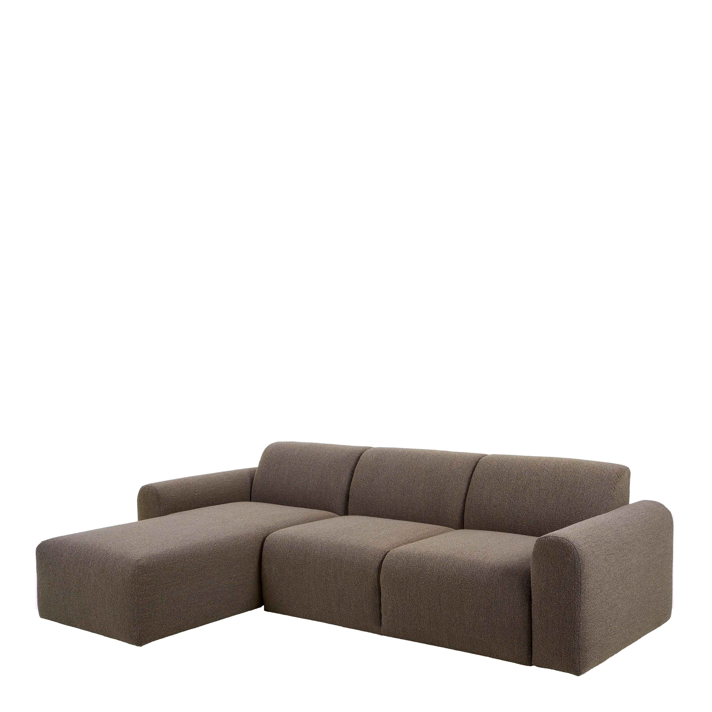 Corner Sofa - STRATHAVEN Fabric 3 Seater L Shaped Sofa - Left Hand Facing - Brown - Rosalind Collection