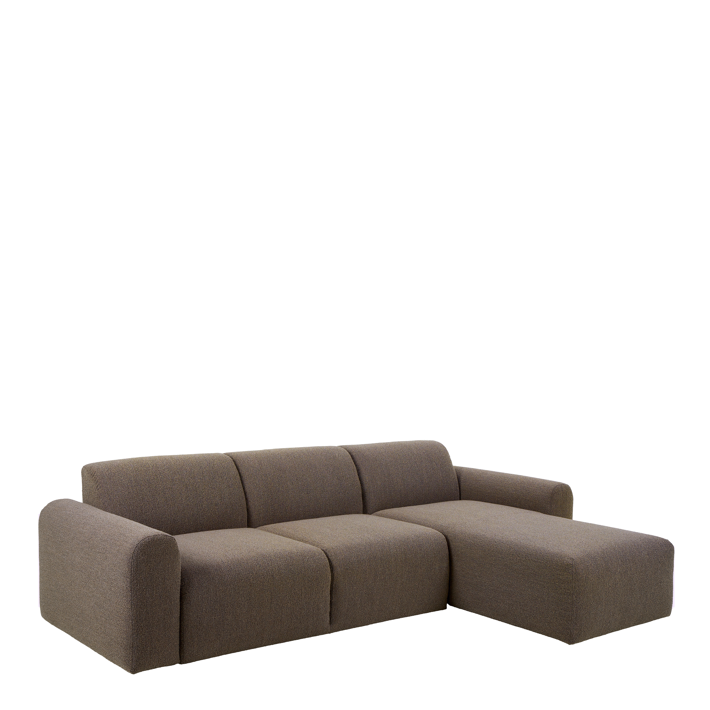 Corner Sofa - STRATHAVEN Fabric 3 Seater L Shaped Sofa - Right Hand Facing - Brown - Rosalind Collection
