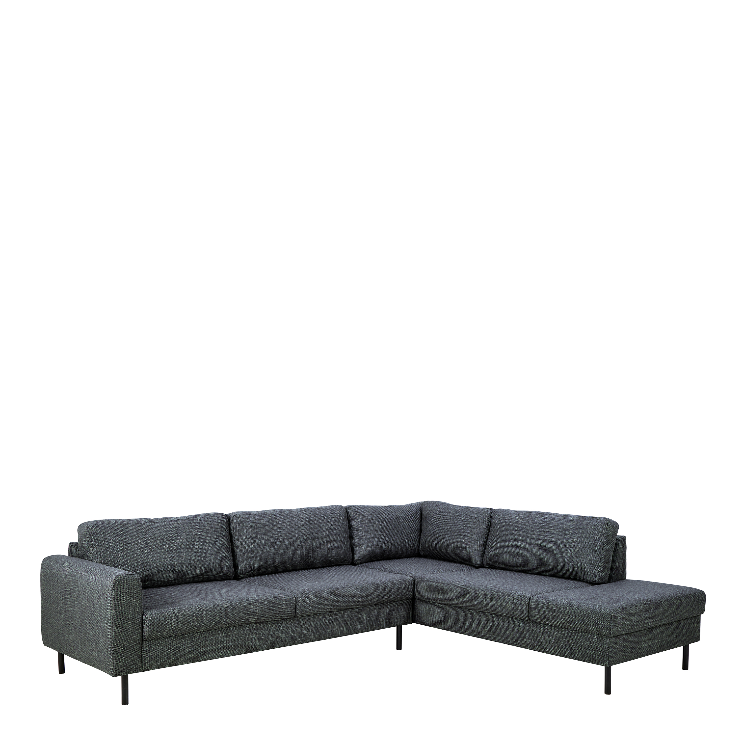Corner Sofa - CALVERA Fabric 5 Seater L Shaped Sofa - Right Hand Facing - Dark Grey - Rosalind Collection