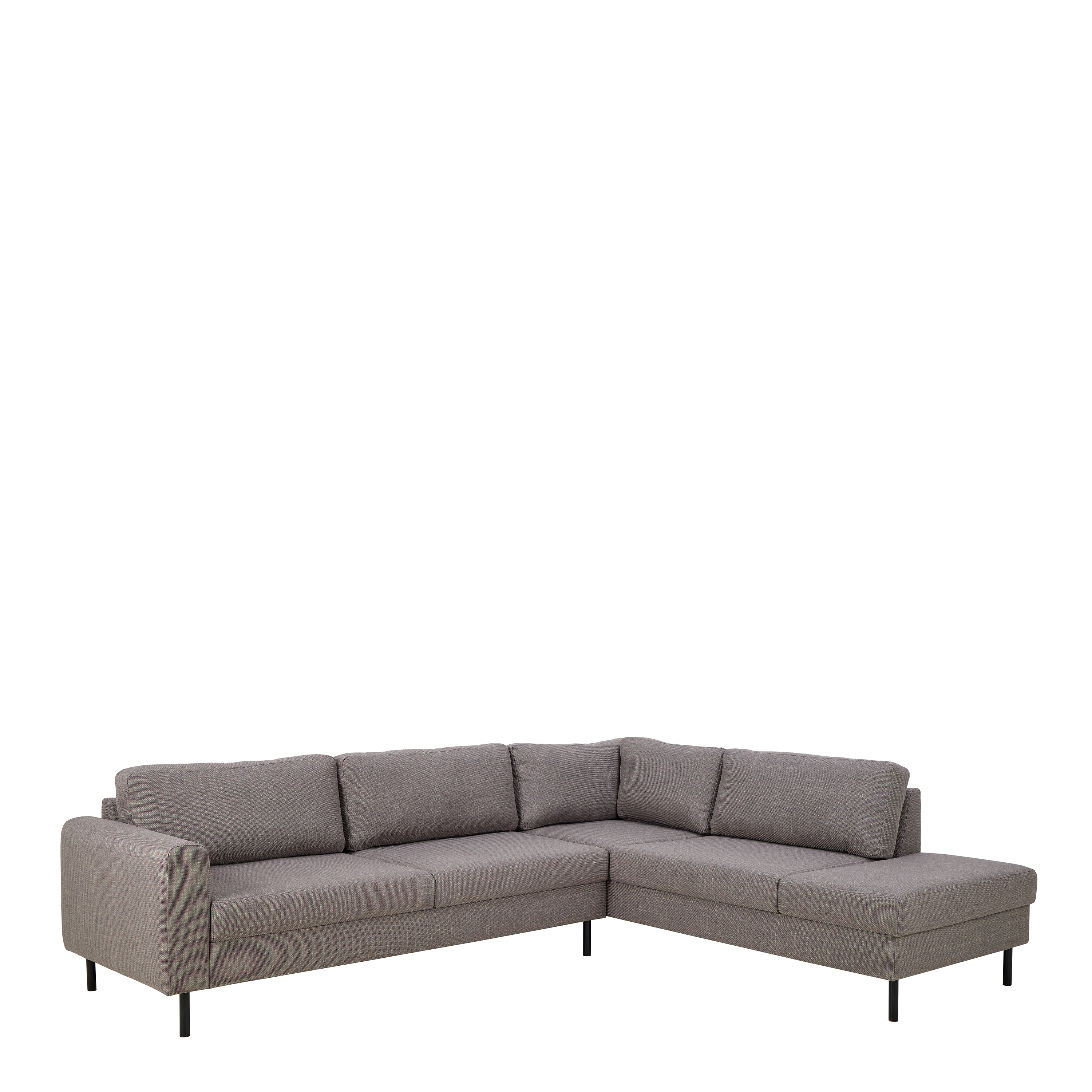 Corner Sofa - CALVERA Fabric 5 Seater L Shaped Sofa - Right Hand Facing - Light Grey - Rosalind Collection