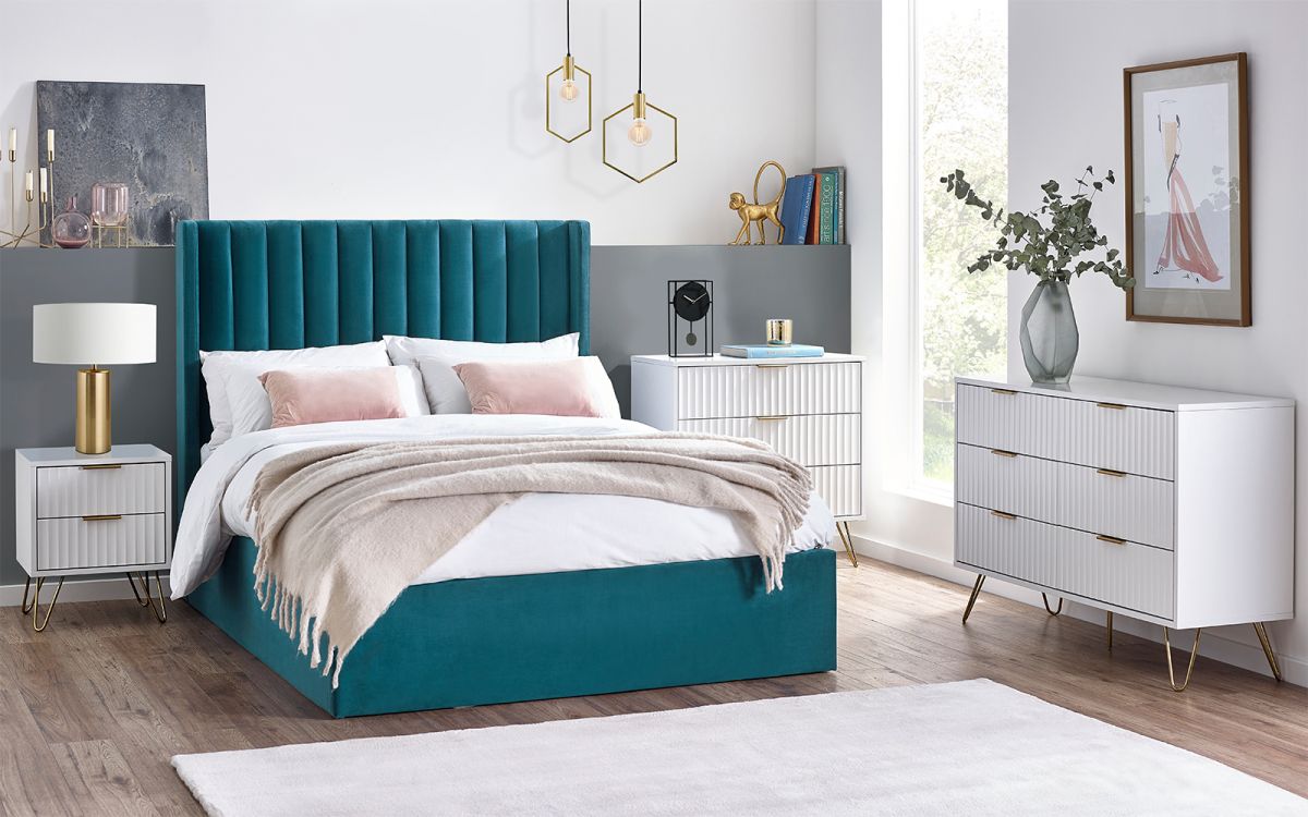 MORDEN White Chest of Drawers - Medium-sized, 3 Drawers - JB Collections