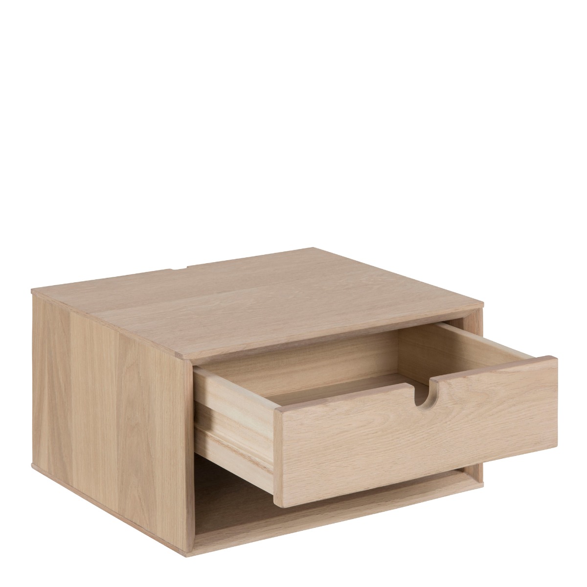 Bedside Table - CENTURY 1 Drawer Wall Mounted Nightstand Oak 37cm - Rosalind Collection