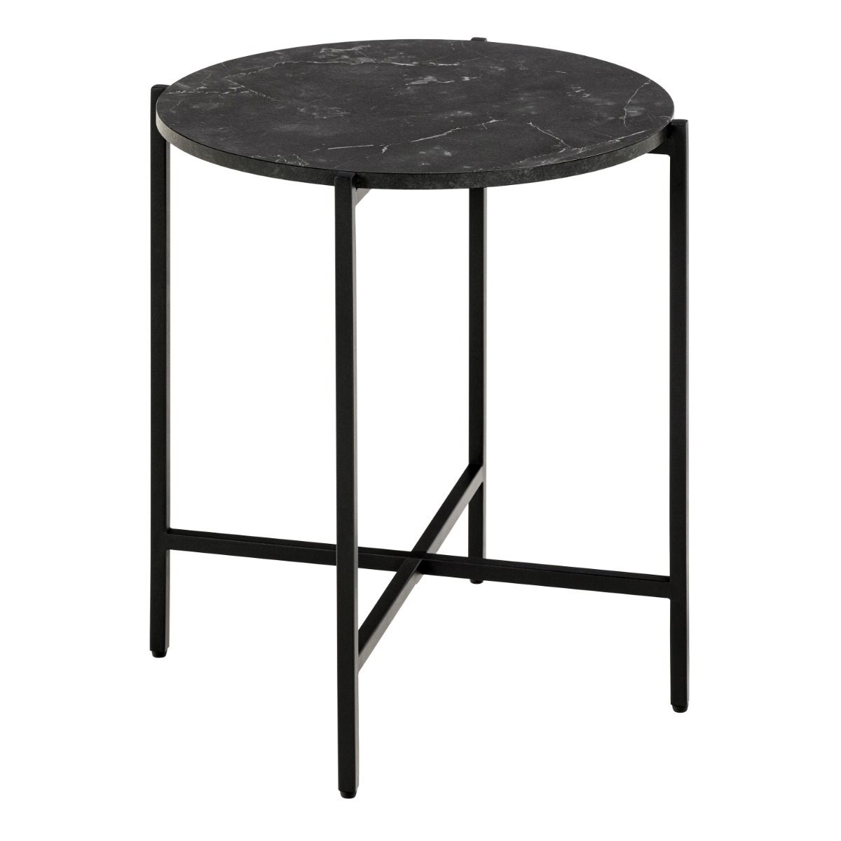 LAMOA Round Side Table in Matt Black - Rosalind Collection