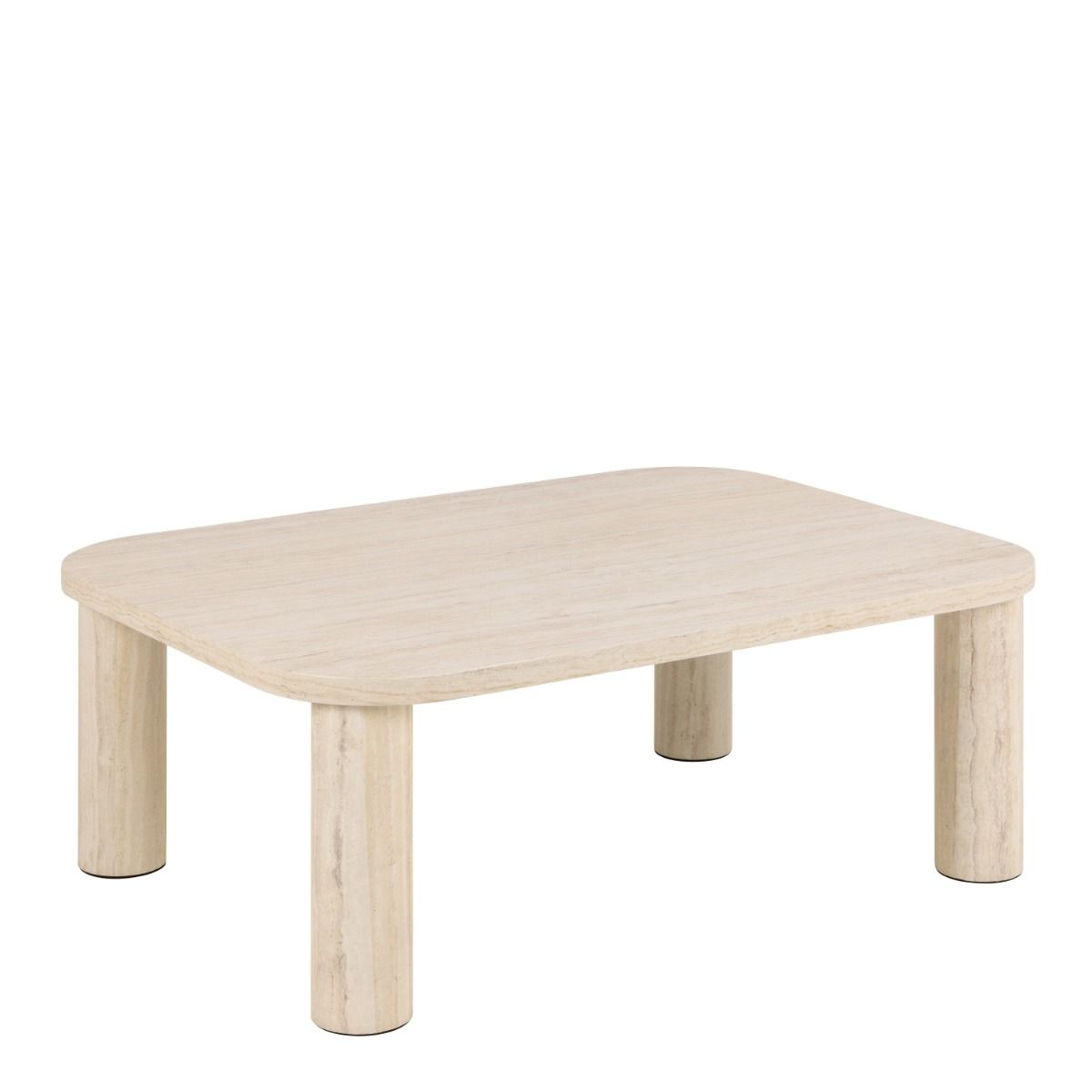 SOLIVA Rectangular Coffee Table in Light Travertine 100 x 75 cm - Rosalind Collection