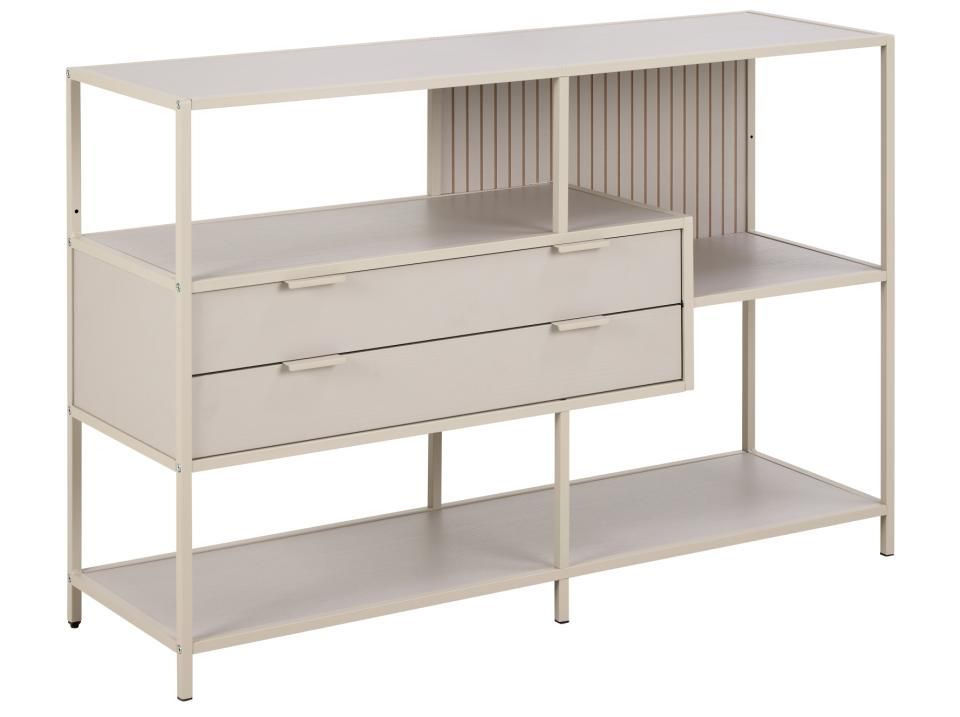 SAM Grey Storage Unit with 2 Drawers and 3 Shelves - Rosalind Collection