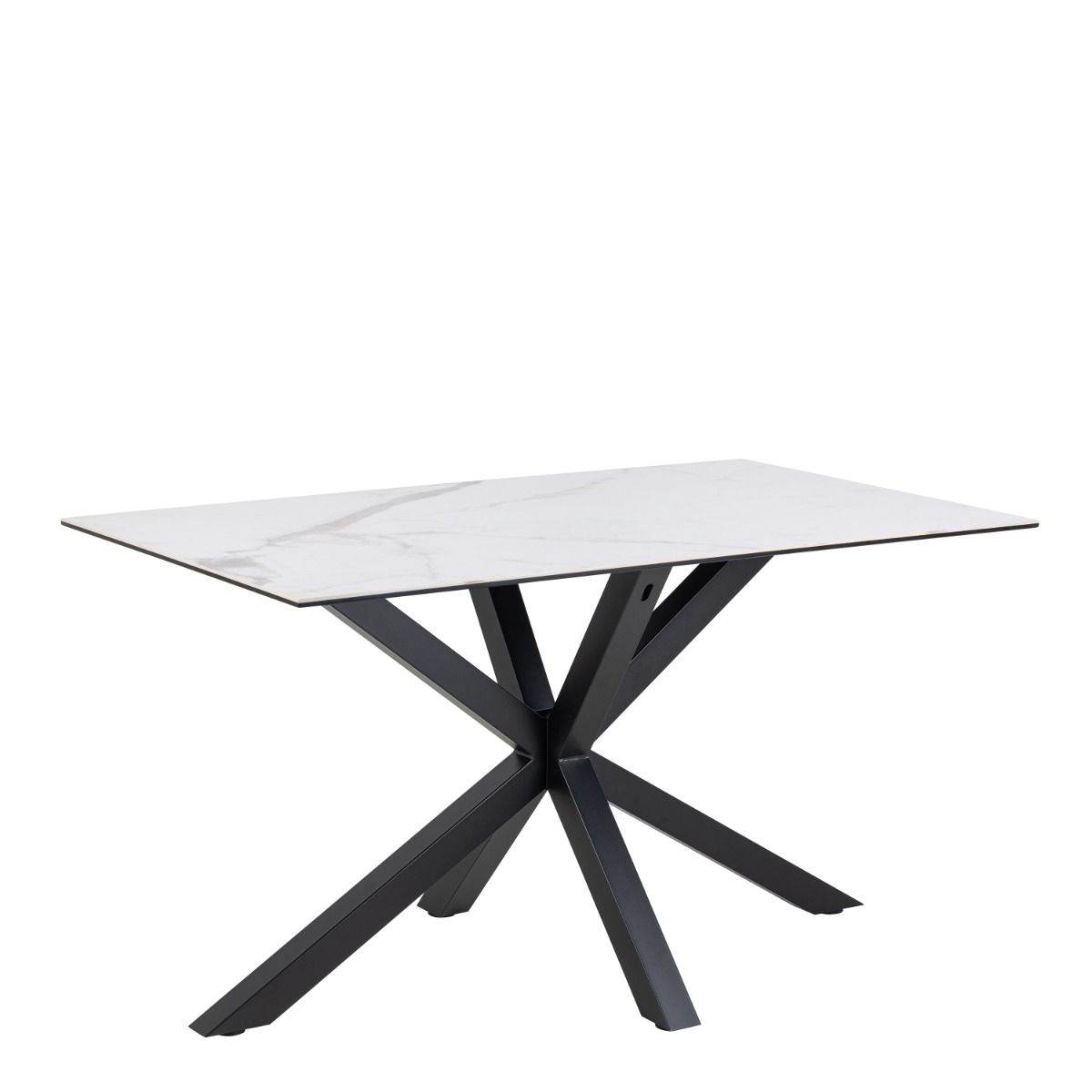 FUMES Dining Table with Ceramic White Top 135cm - Rosalind Collection