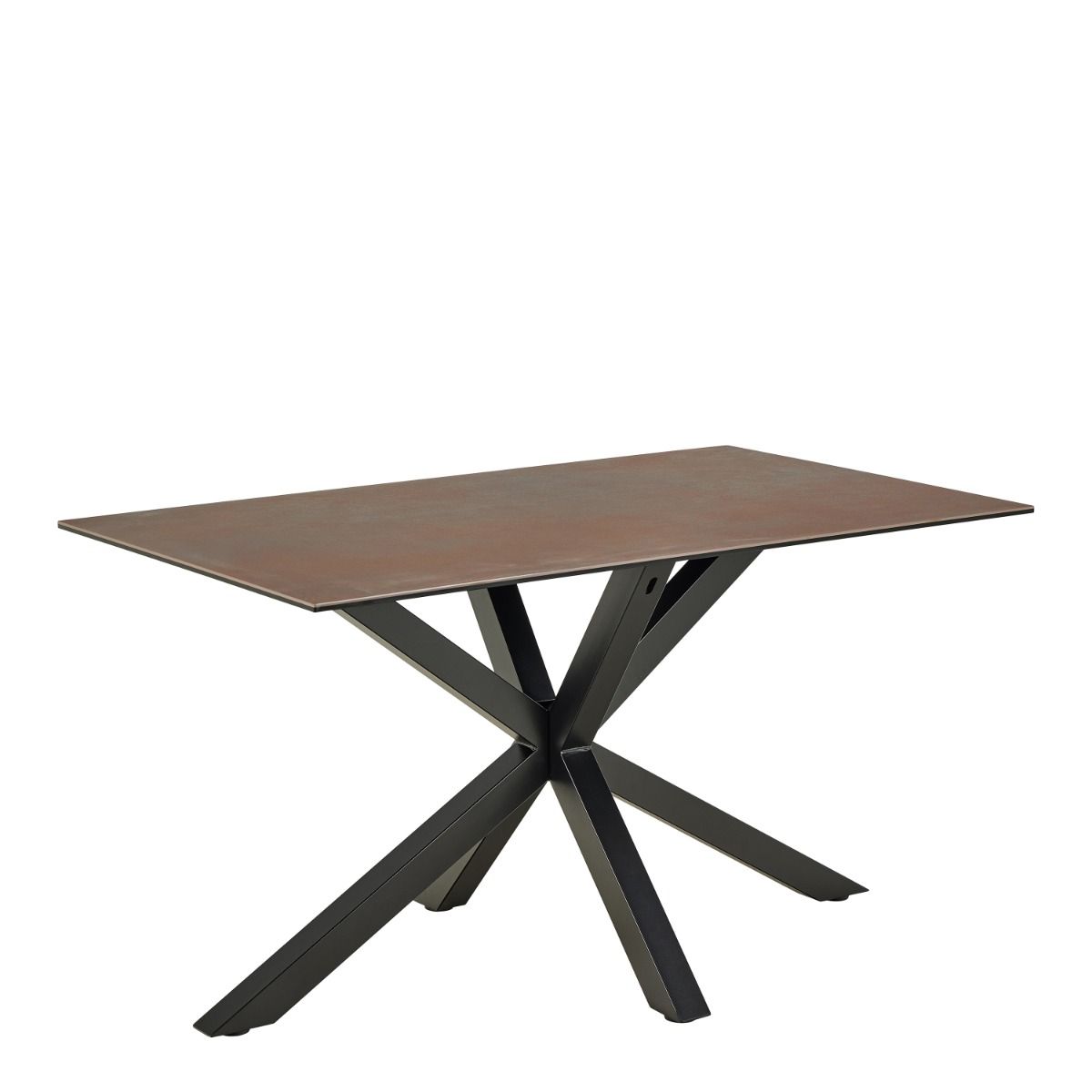 FUMES Dining Table with Ceramic Rusty Brown Top 135cm - Rosalind Collection