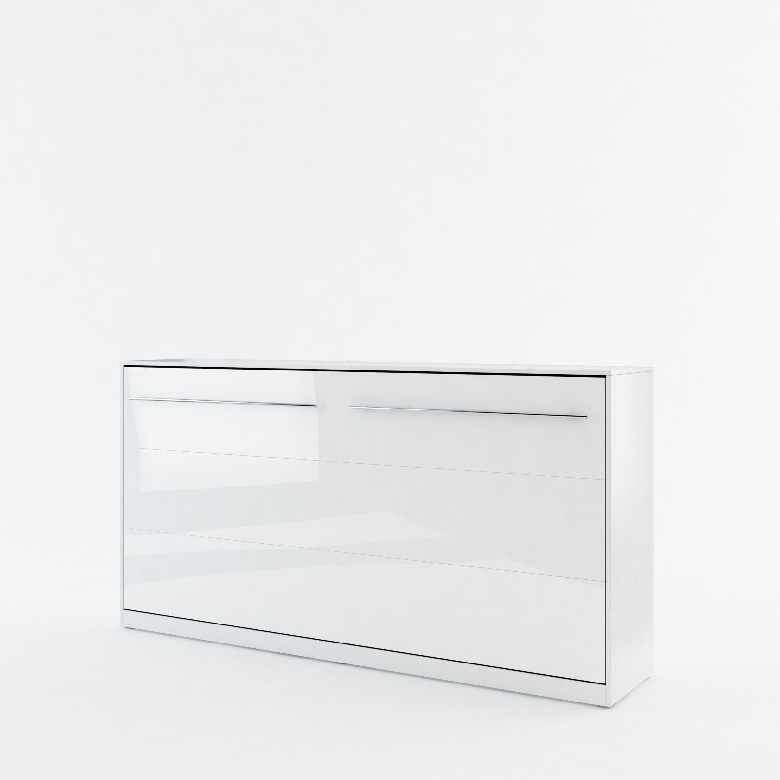 Classic Design Horizontal Wall Bed 90cm - White Gloss - Art Nest