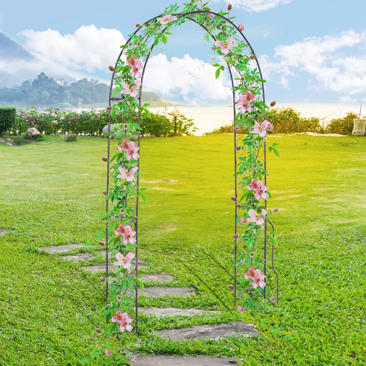 Metal Frame Garden Arch - Black/Bronze - The Garden Savant