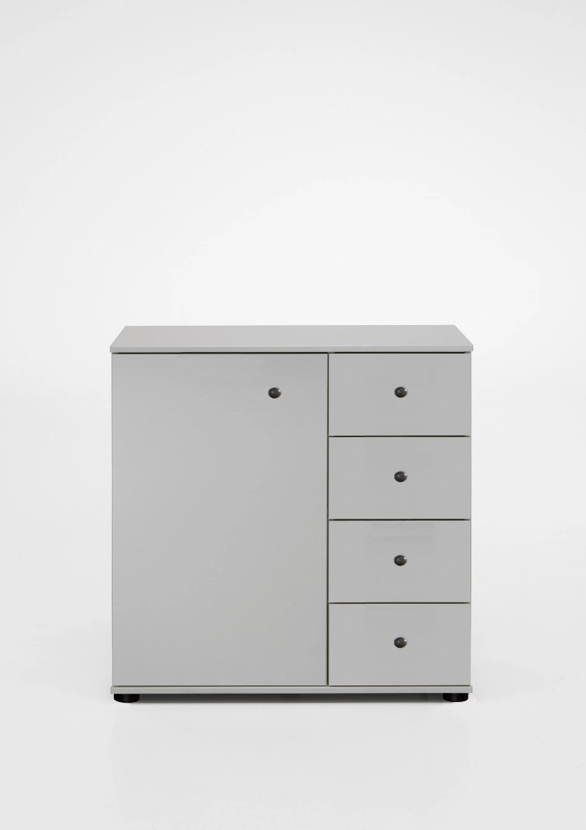 CONWAY 1 Door Sideboard with 4 Drawers - White - Wimex Distribution