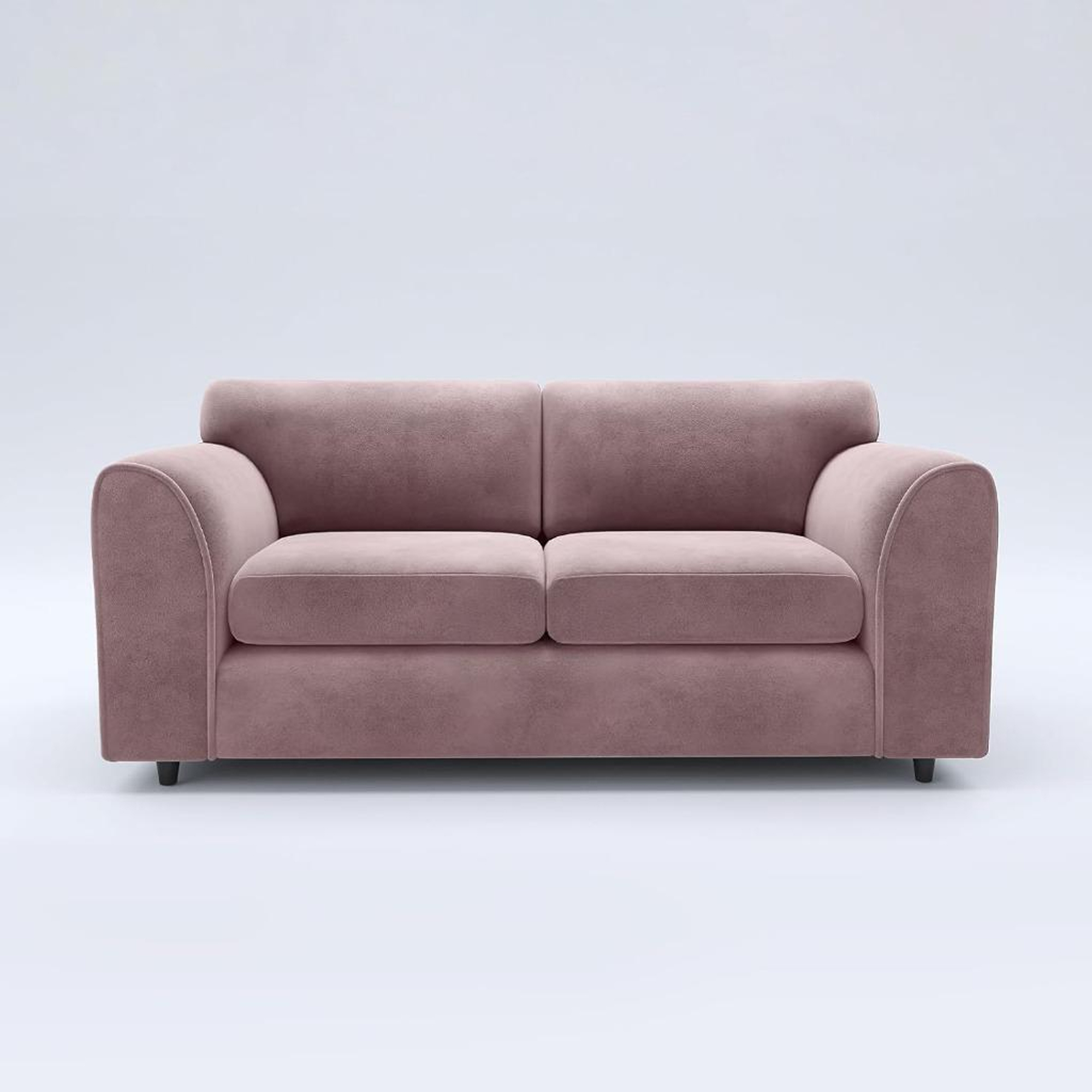 DELANO Plush Velvet 3 Seater Fullback Sofa - Pink - Home Done