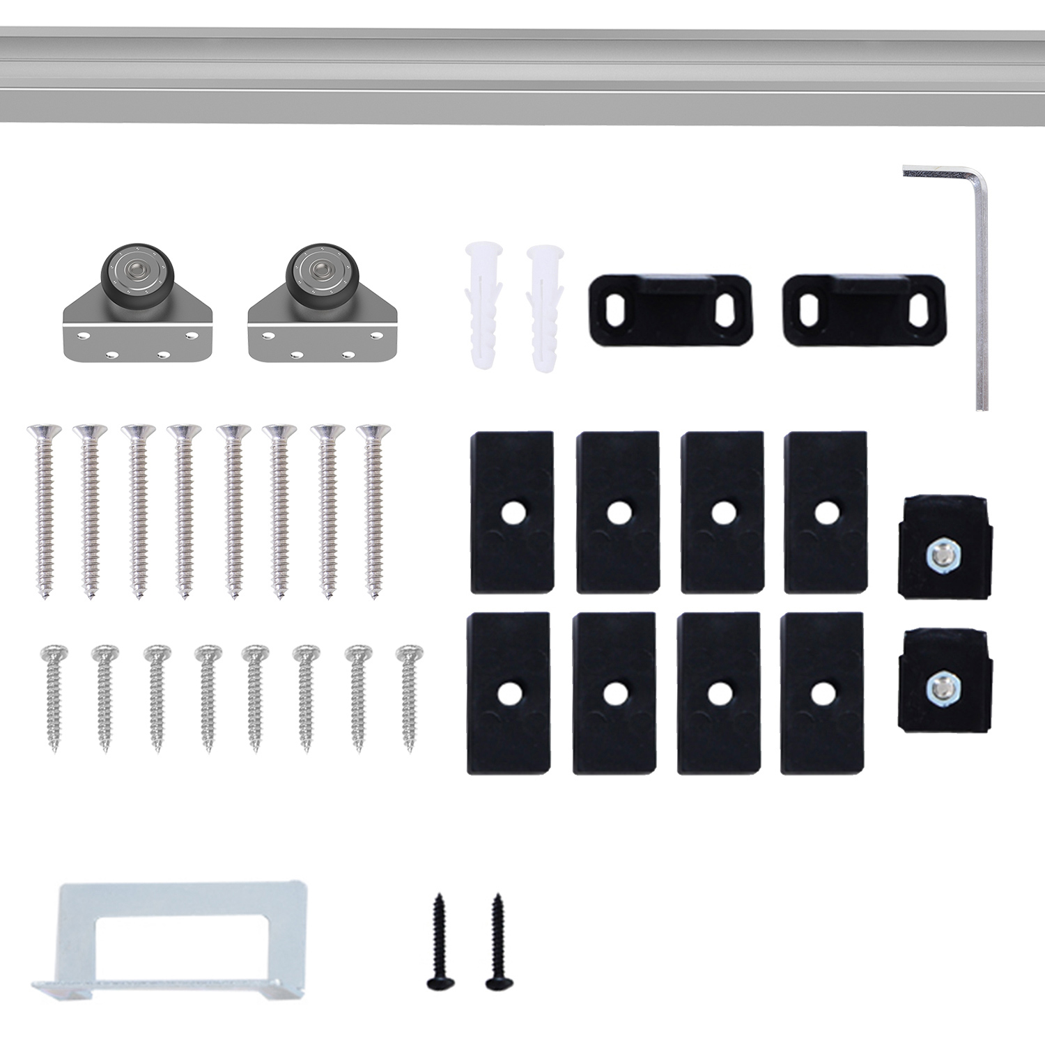Modern Sliding Barn Door Closet Hardware Track Kit Track System Unit for Single Wooden Door 6FT /1860mm by - Life Essentials