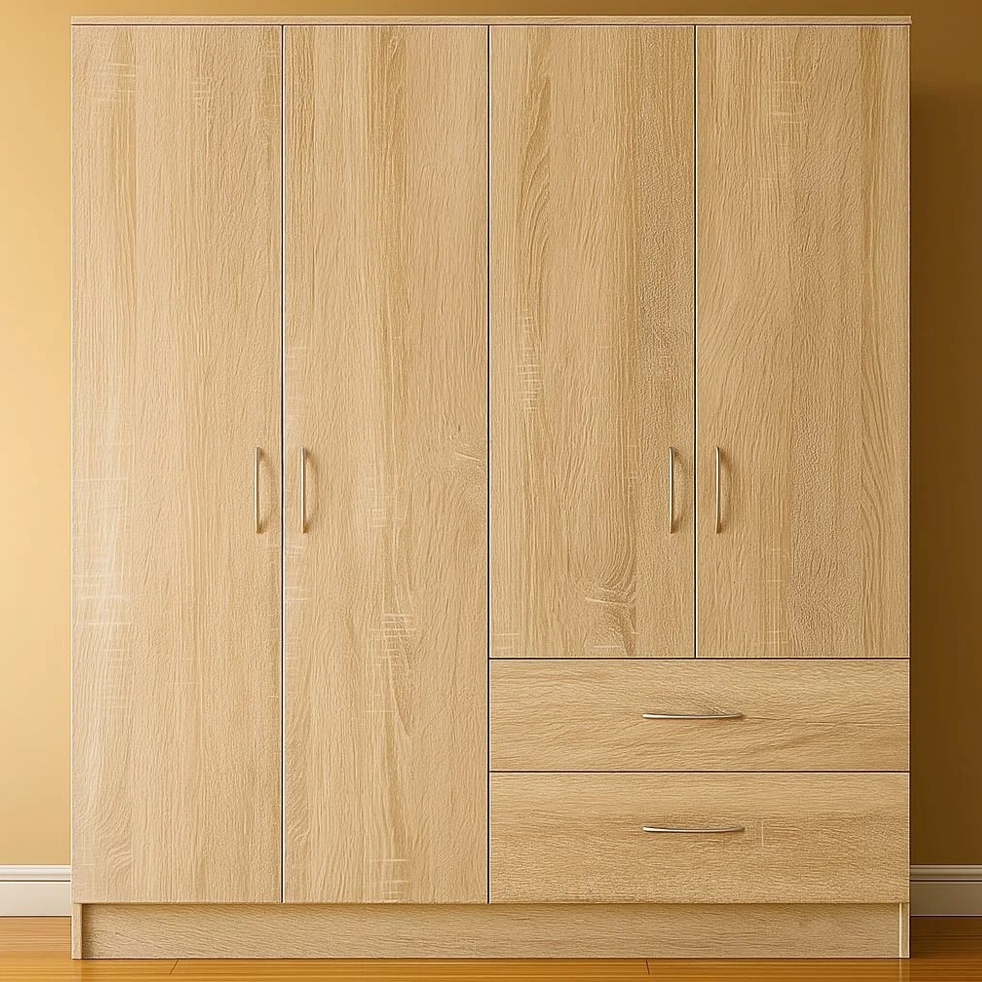 VIANNA 4 Door Wardrobe with 2 Drawers Oak - 160cm - Wimex Distribution