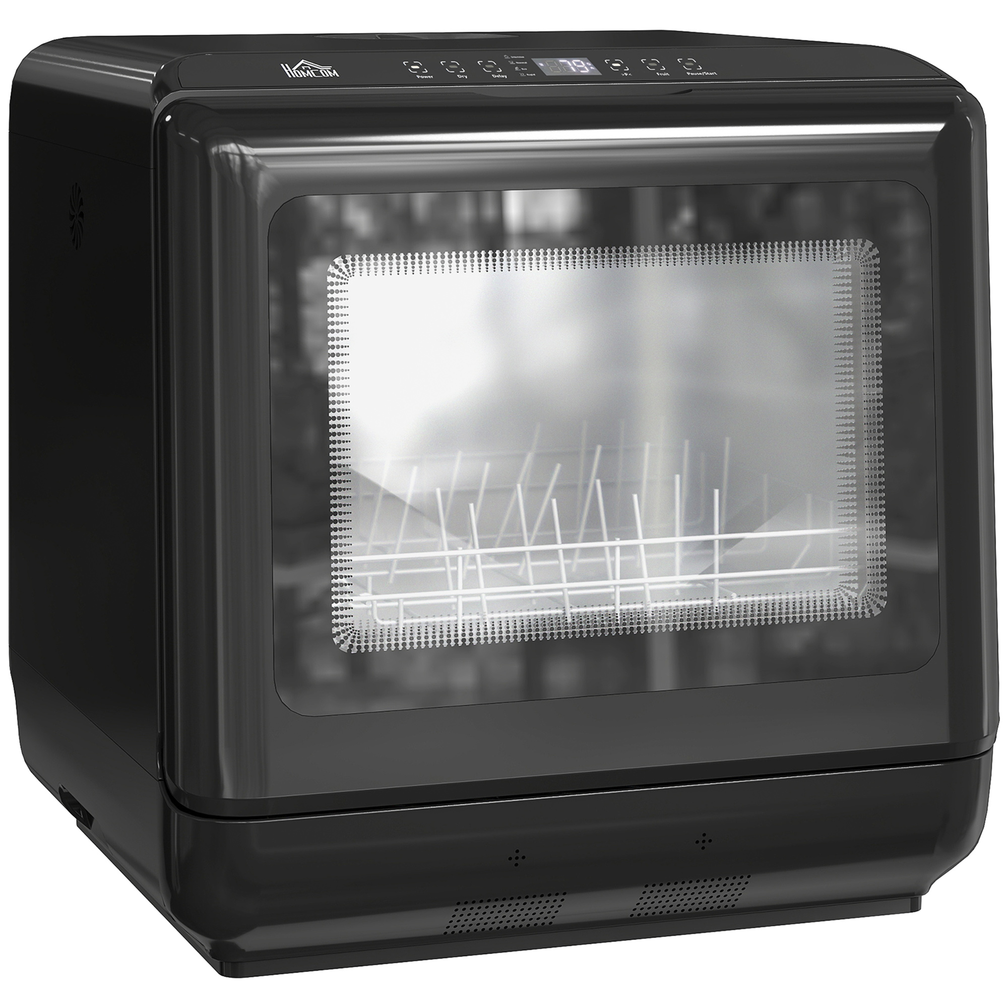 HERON Table Top Dishwasher Mini Countertop Dishwasher with Built in 6L Water Tank Black - Life Essentials