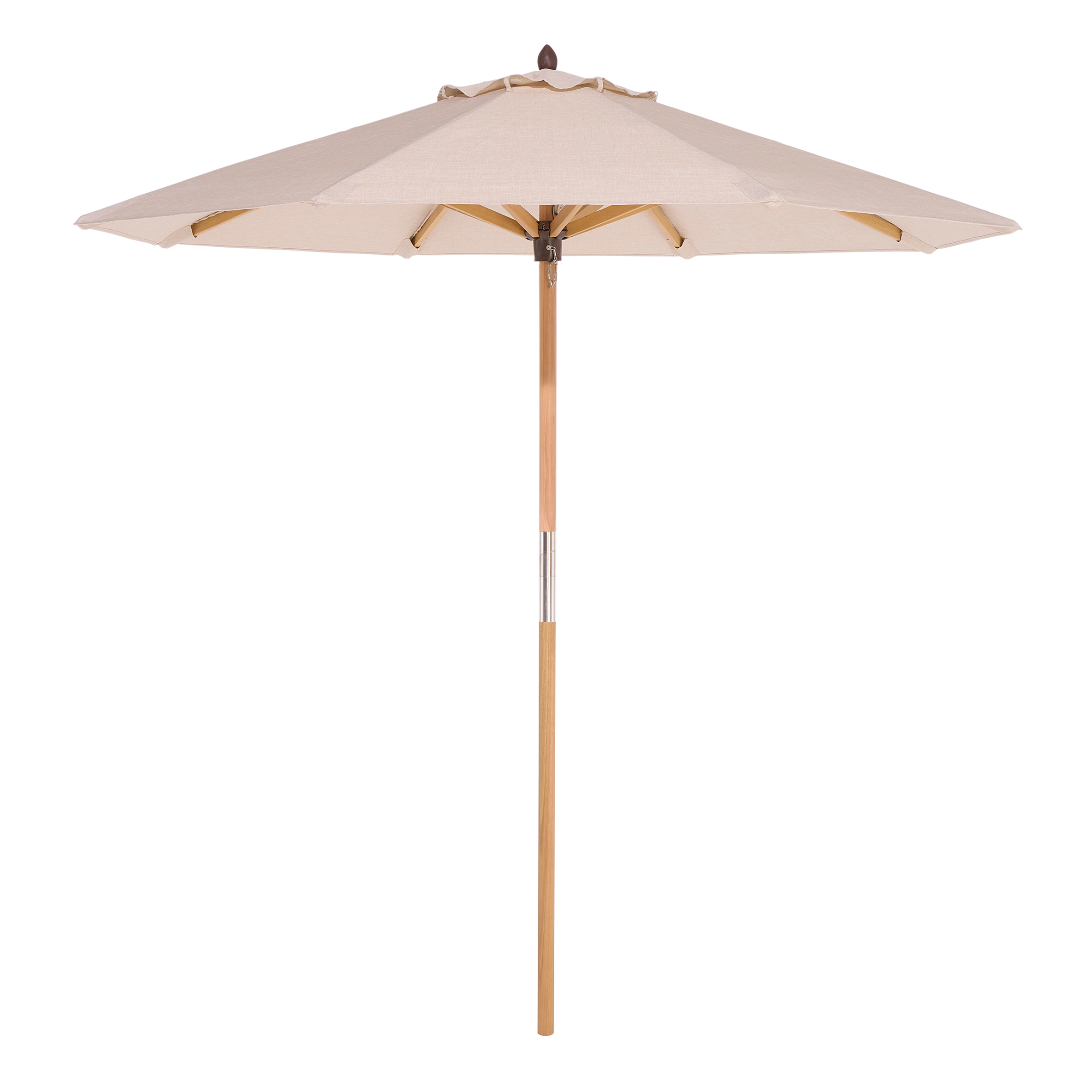 OXRYN Wooden Outdoor Parasol - Natural, 197cm - Etta Gardens
