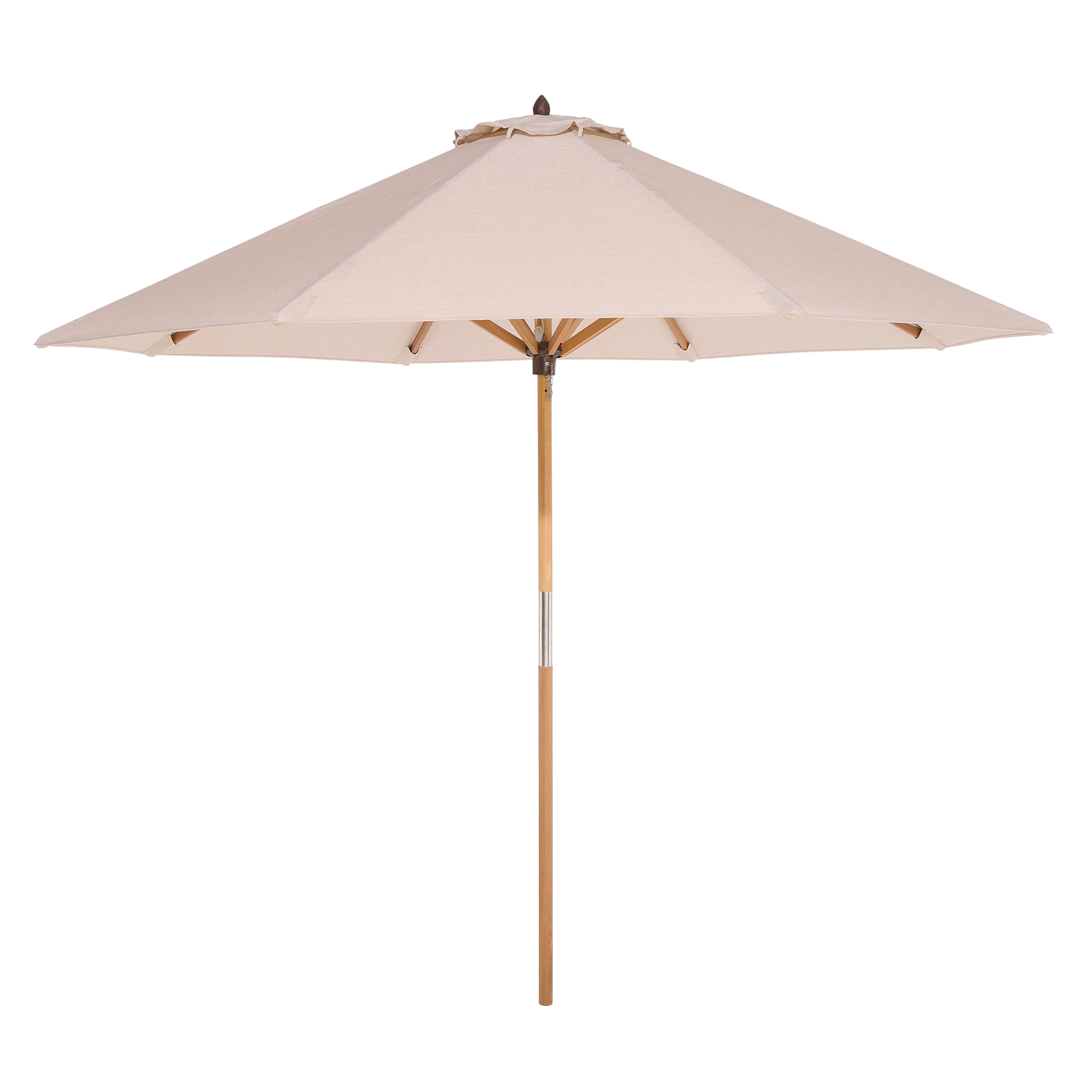 OXRYN Wooden Outdoor Parasol - Natural, 247cm - Etta Gardens