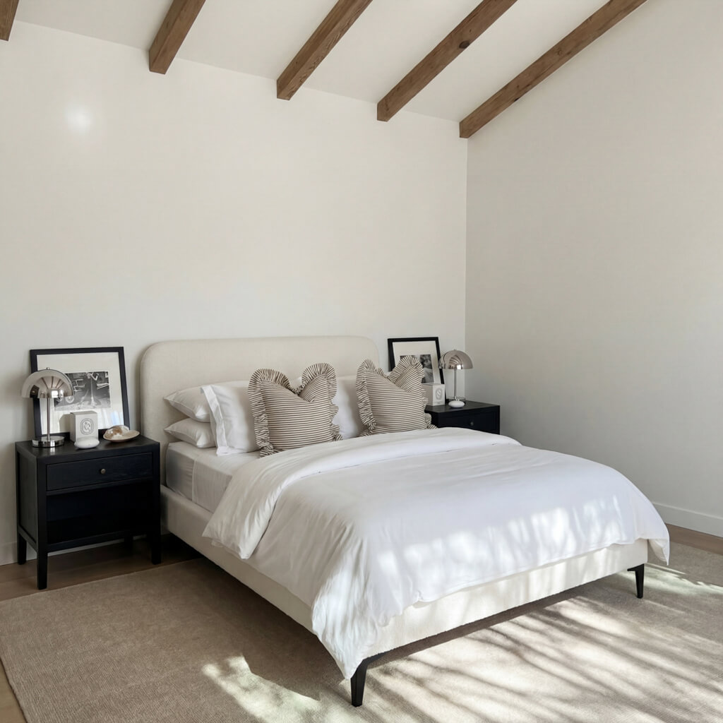BELLMONT Double Boucle Fabric Bedframe - Ivory - Leeds Plywood