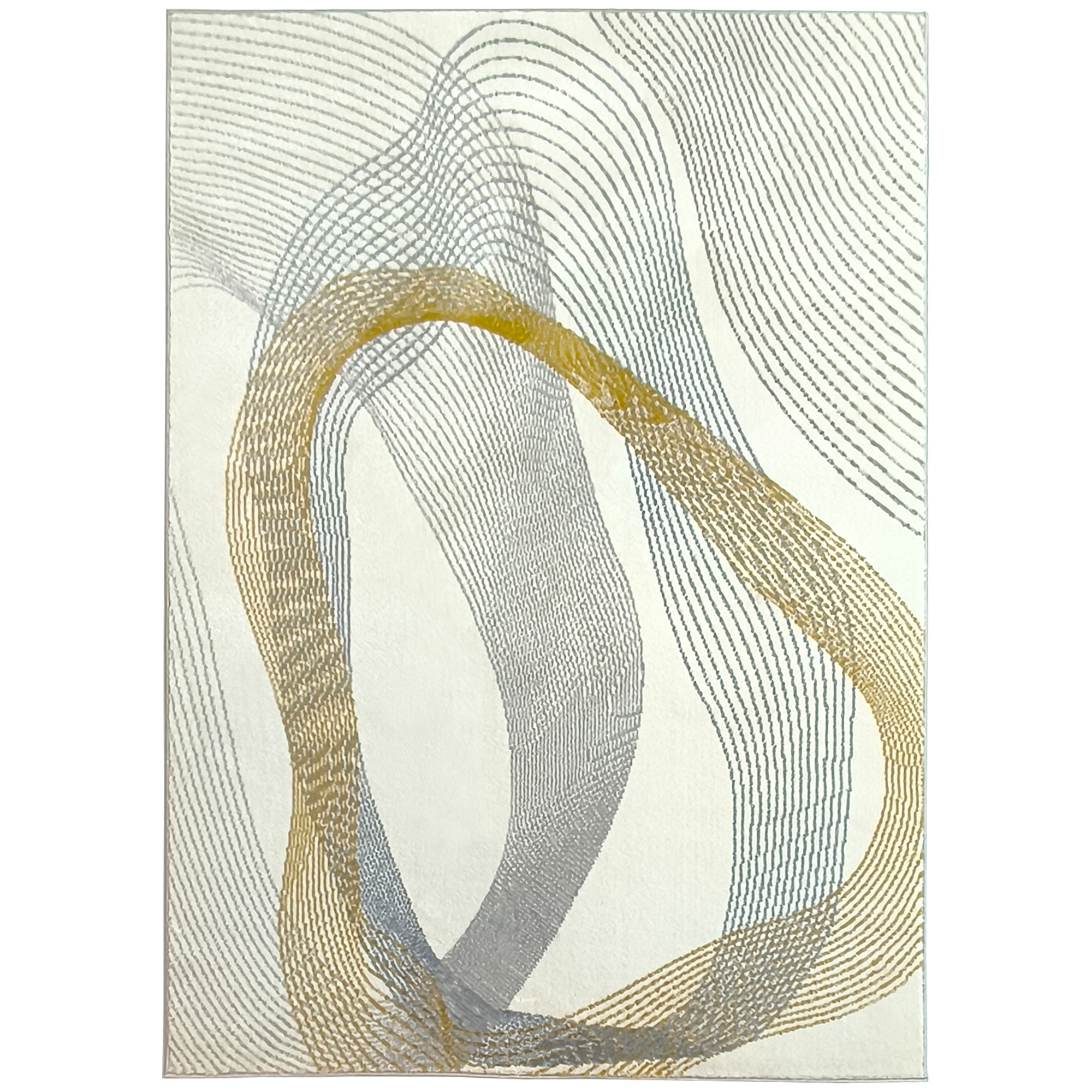 HERON Modern Large Area Rug 230x160cm Machine Washable Cream White - Life Essentials