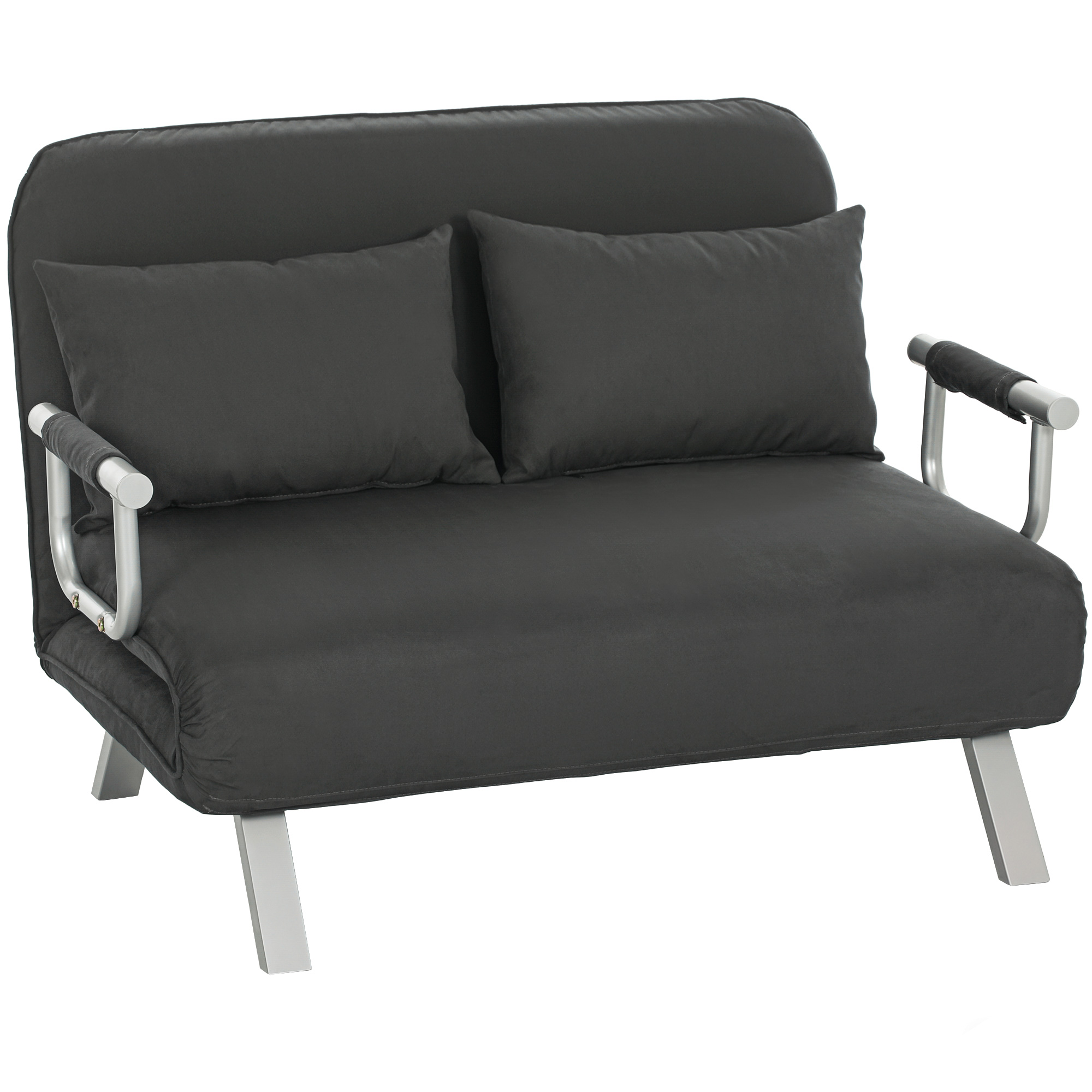 HERON Two Seater Click Clack Sofa Bed Charcoal Grey - Life Essentials