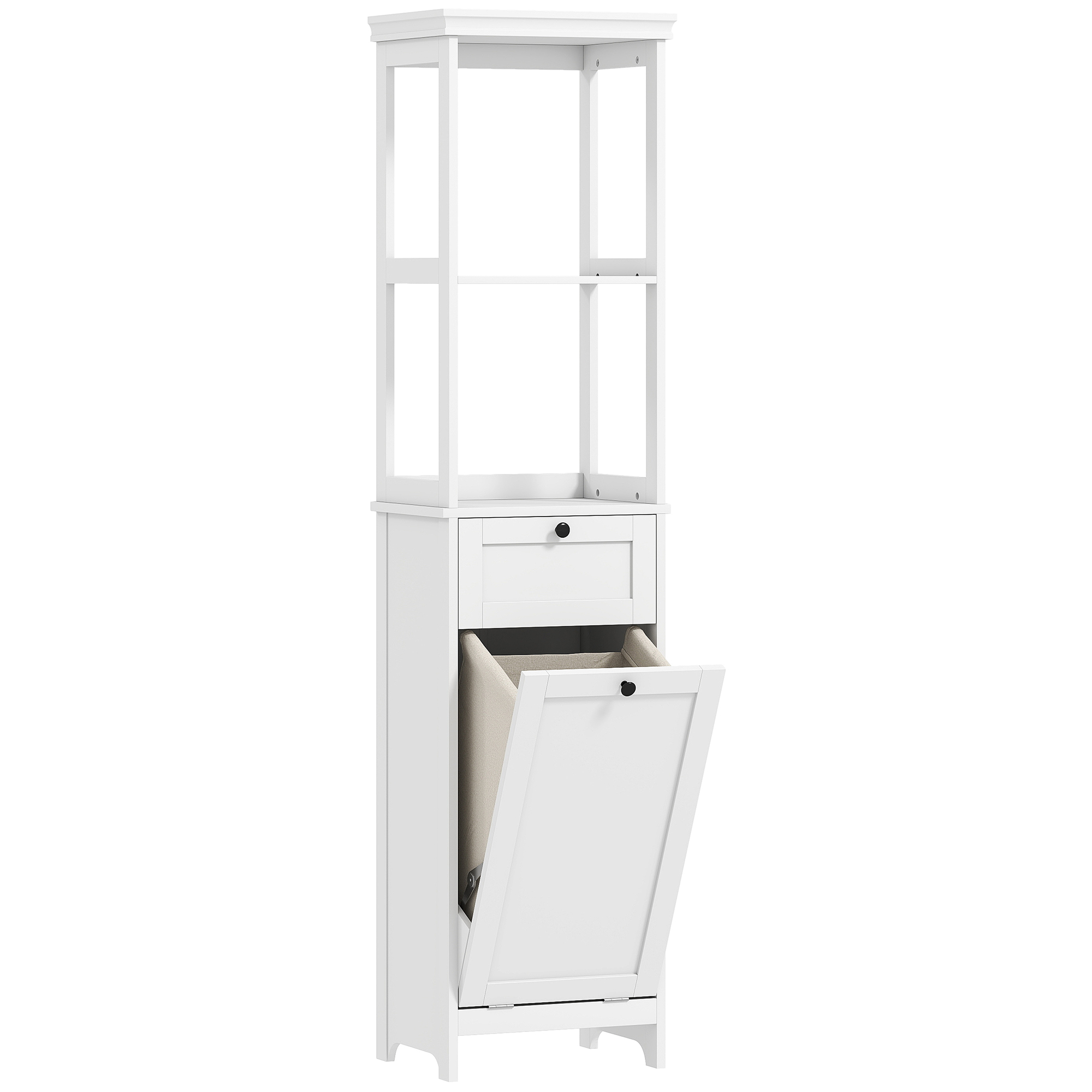 HERON Tall Bathroom Cabinet White - Life Essentials