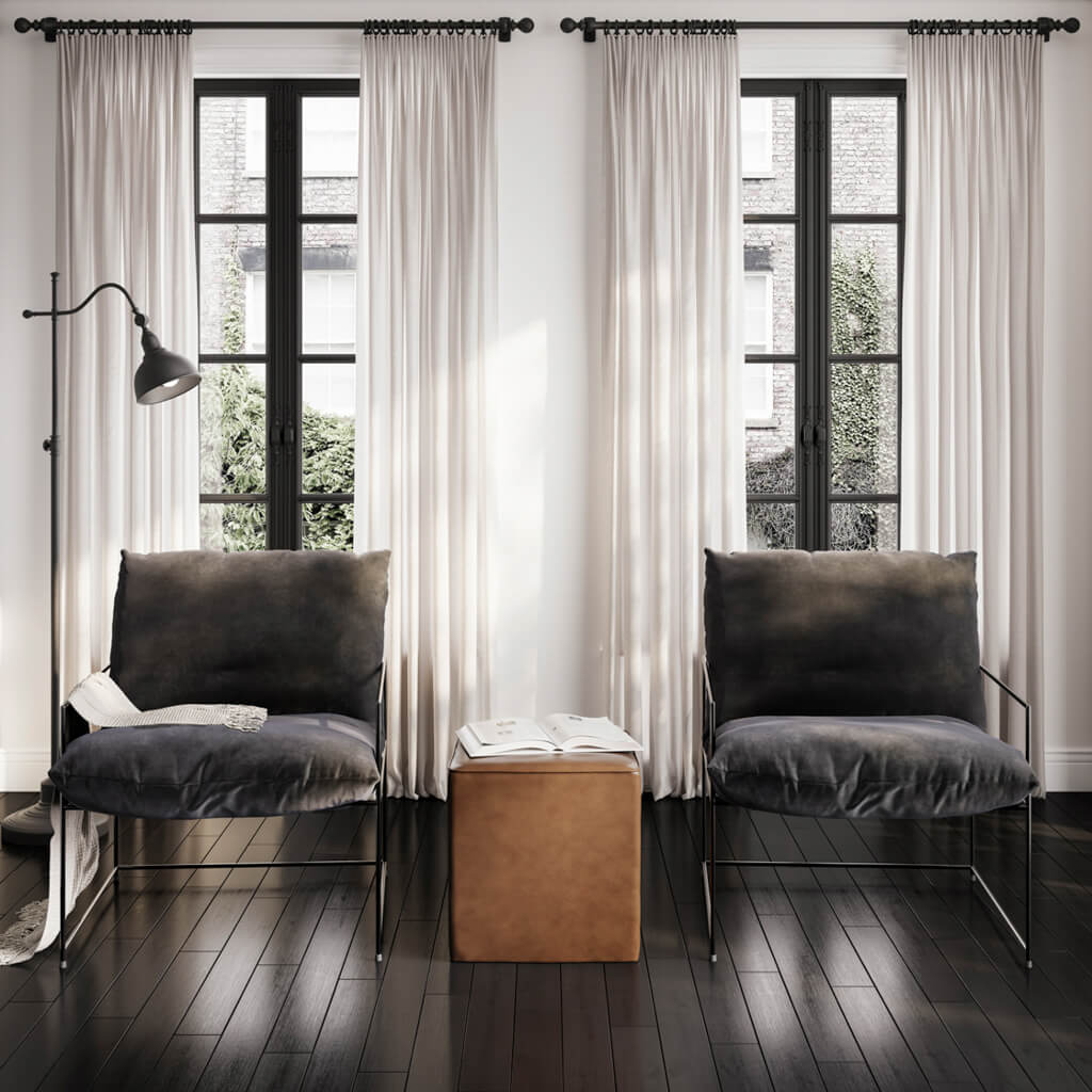 RIVERTON Velvet Armchair - Black - Leeds Plywood