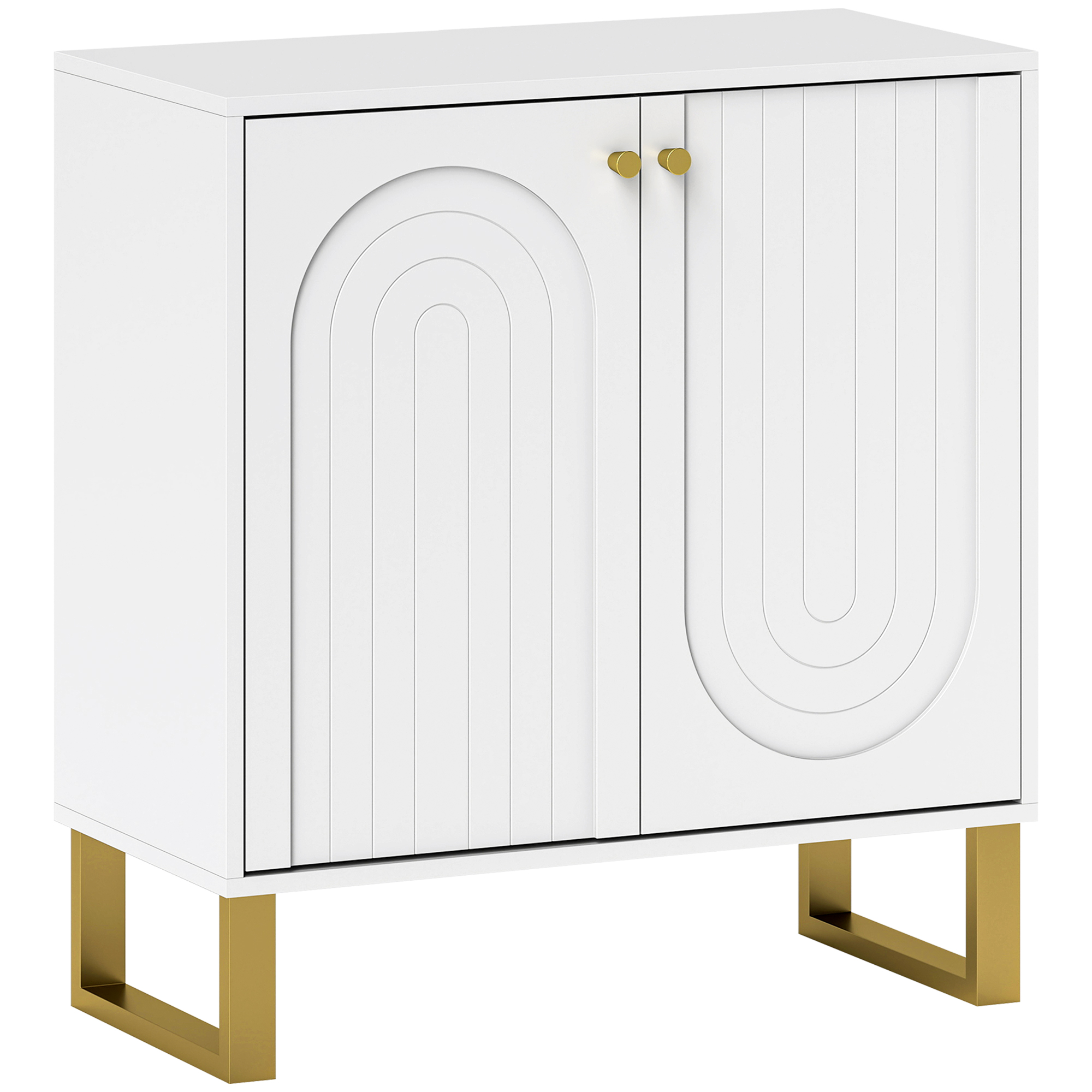 HERON 2 Door Sideboard Storage Cabinet White - Life Essentials