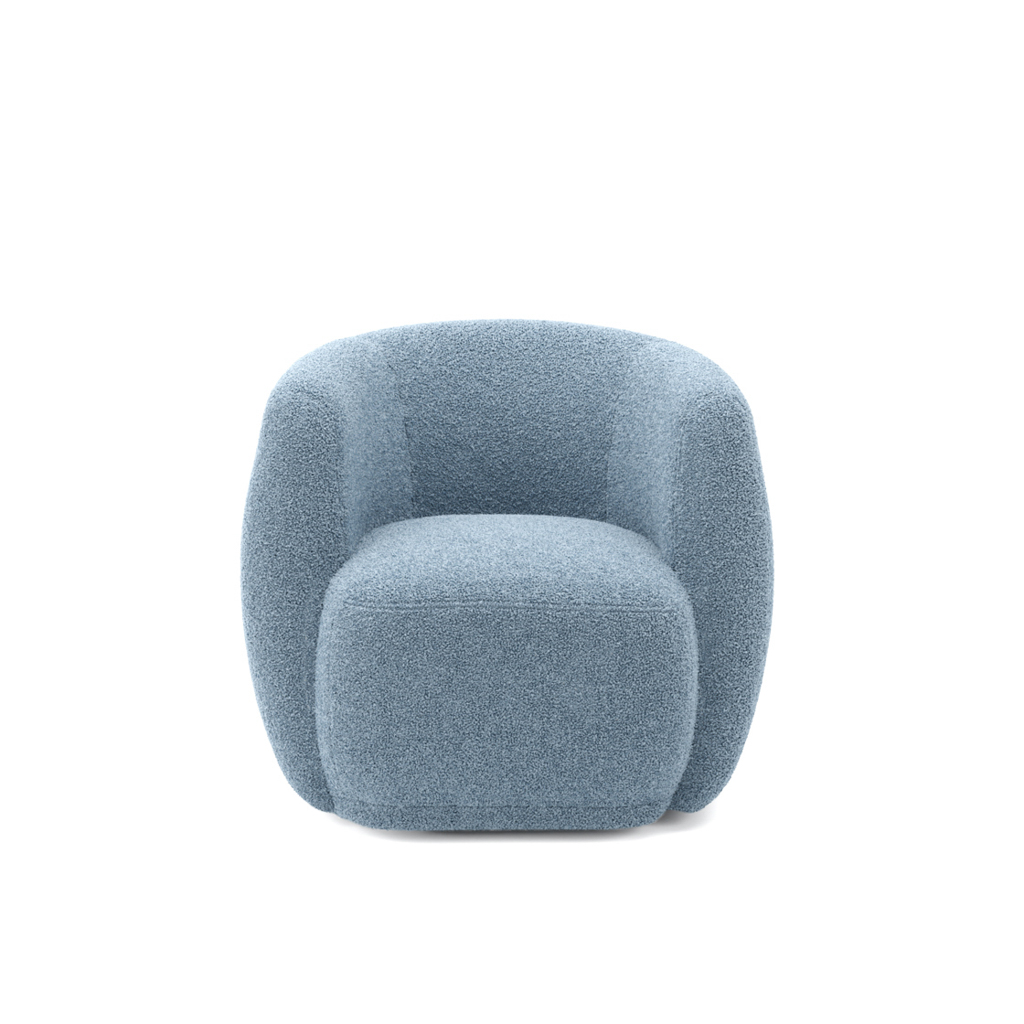 CLAVEN Sherpa Fabric Tub Chair - Blue - Leeds Plywood