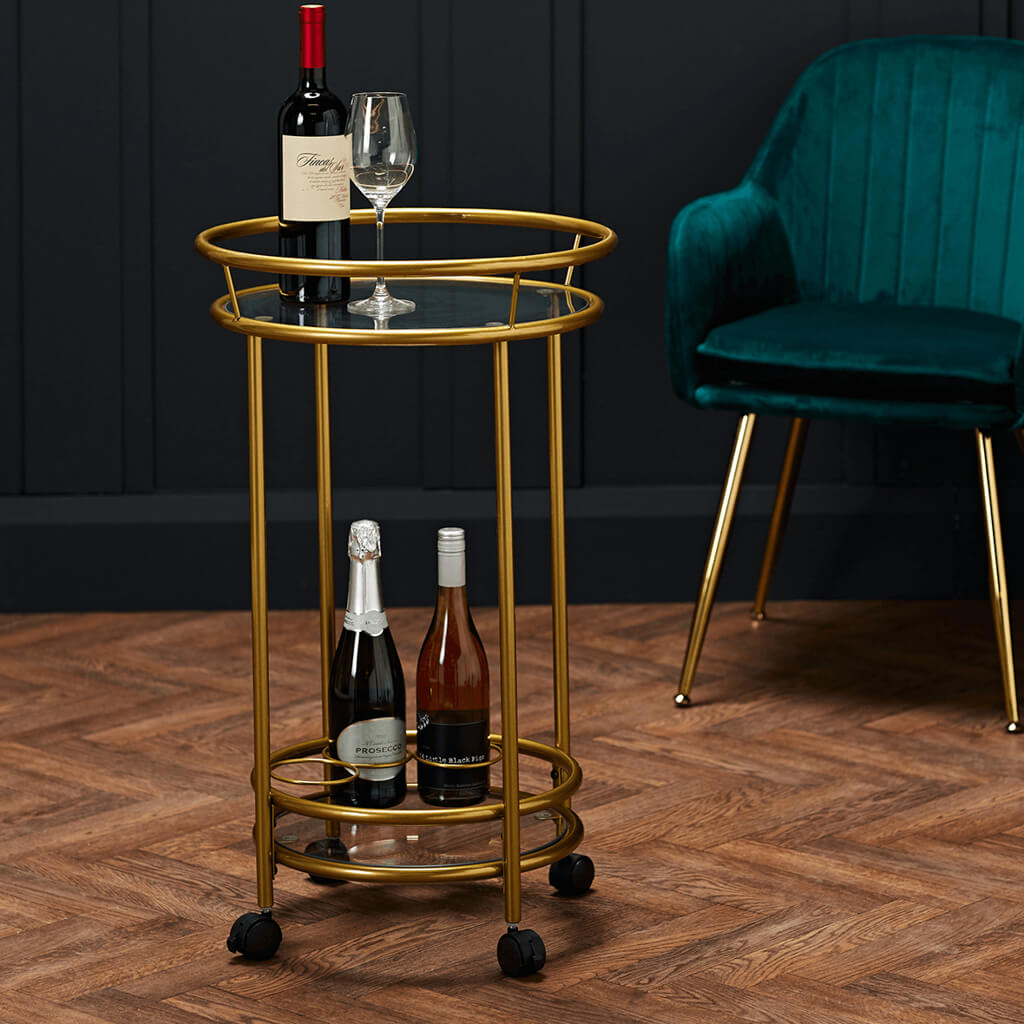 COLLIX Drinks Trolley - Gold - Leeds Plywood
