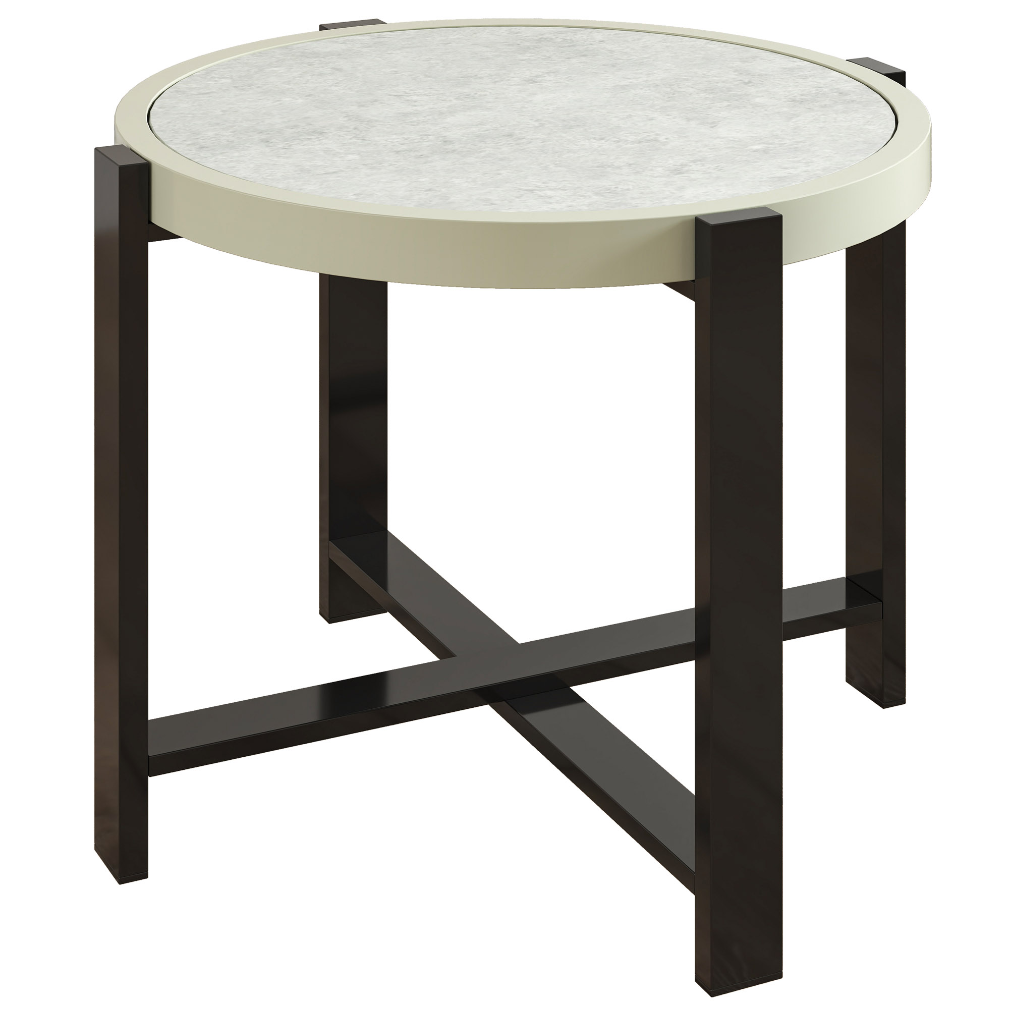 SUNVISTA Round Small Garden Table Outdoor Side Table Light Grey - Life Essentials