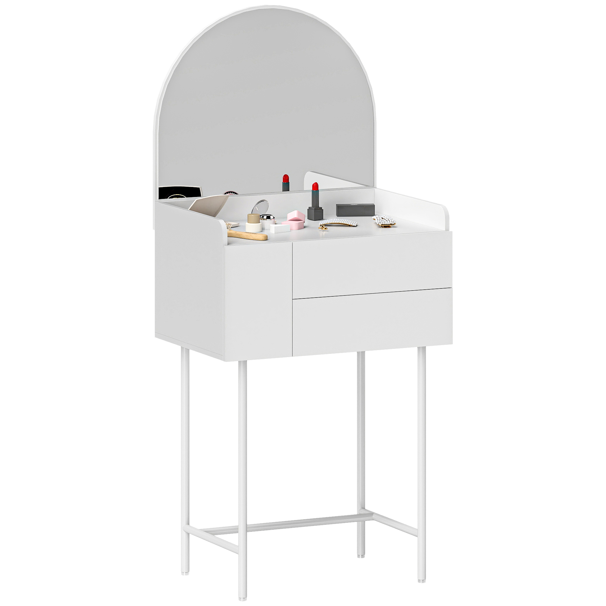 HERON Three Drawer Compact Dressing Table White - Life Essentials