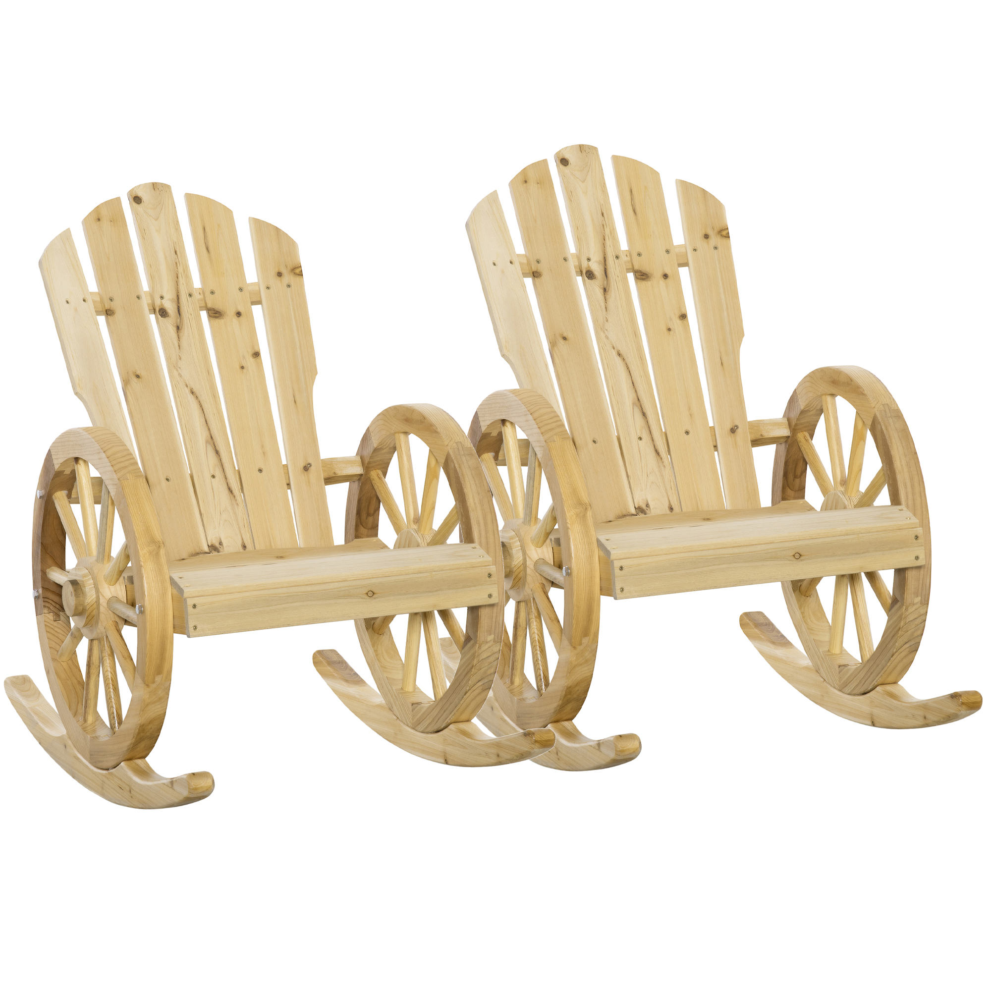 SUNVISTA Adirondack Rocking Chair Reclining Armchair Natural - Life Essentials