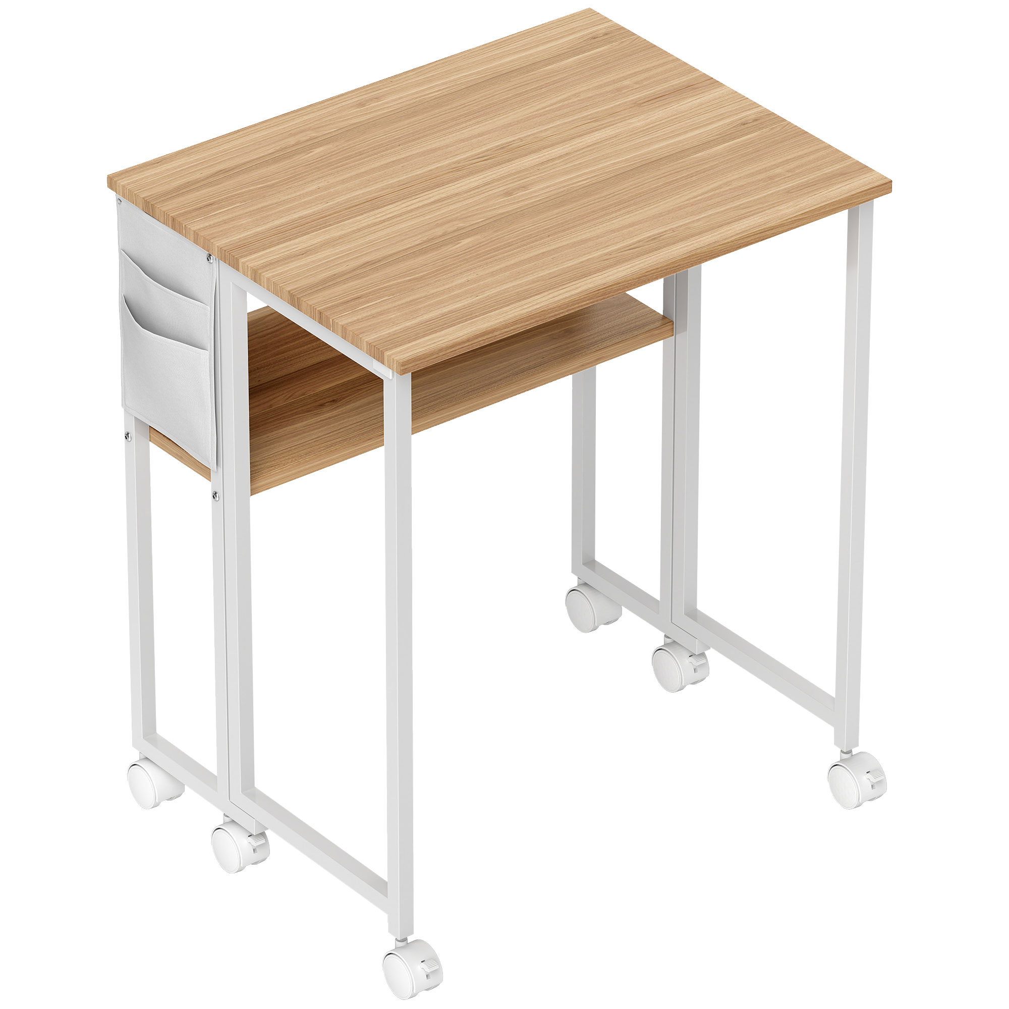 HERON 63 cm Drop Leaf Writing Work Desk Natural Wood Finish - Life Essentials
