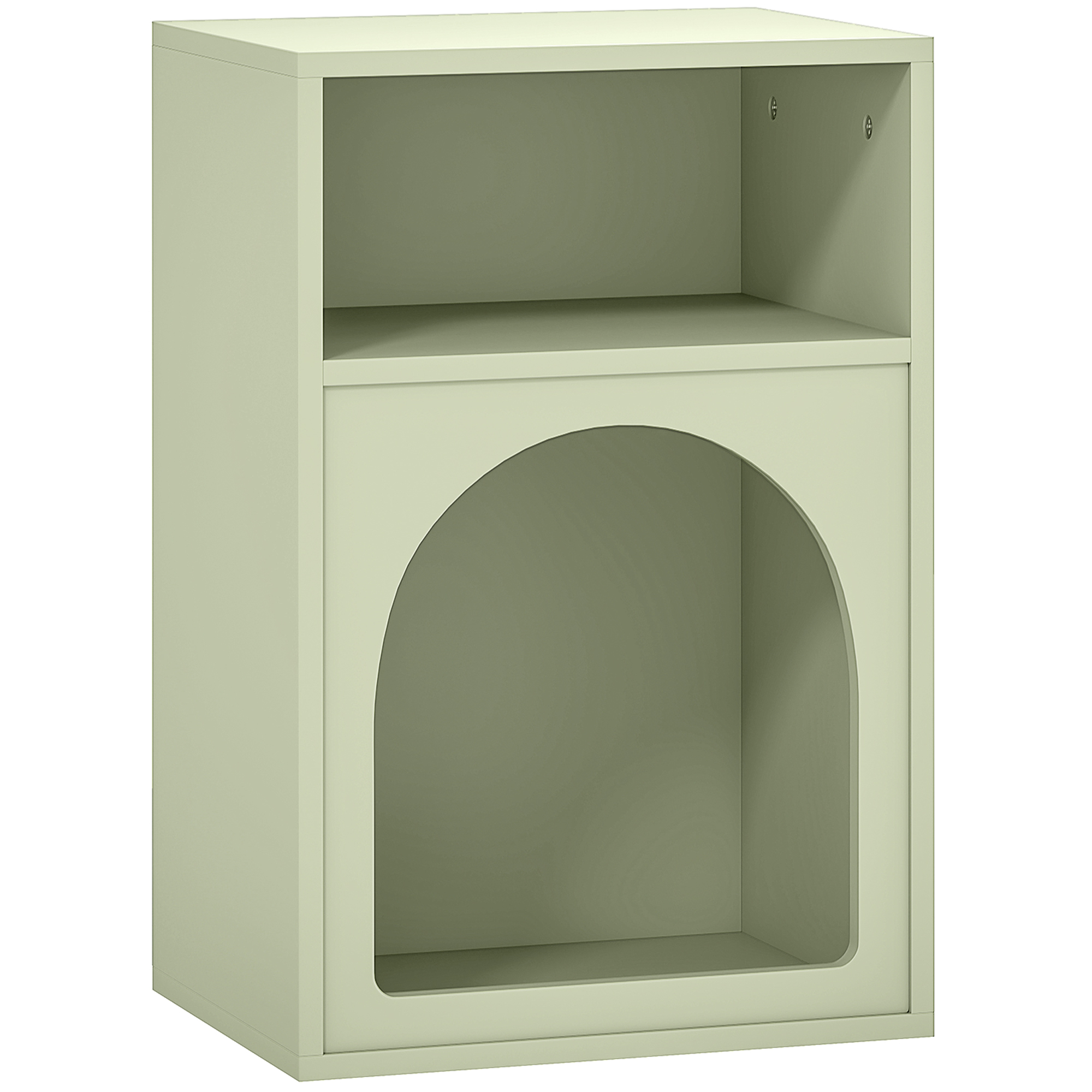HERON Bedside Table with 2 Open Compartments Light Green - Life Essentials