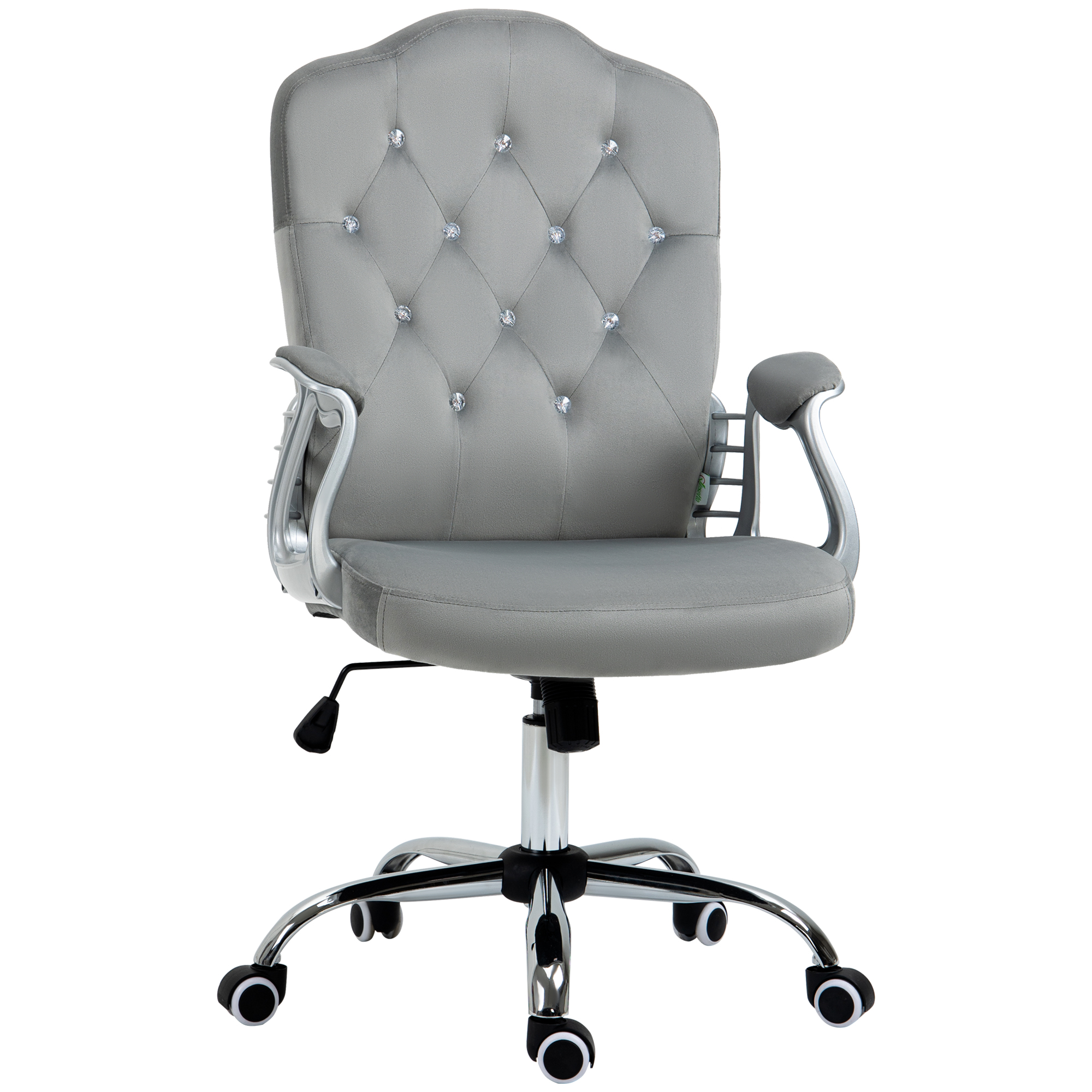 VONSETTA Velvet Feel Work Chair Grey - Life Essentials