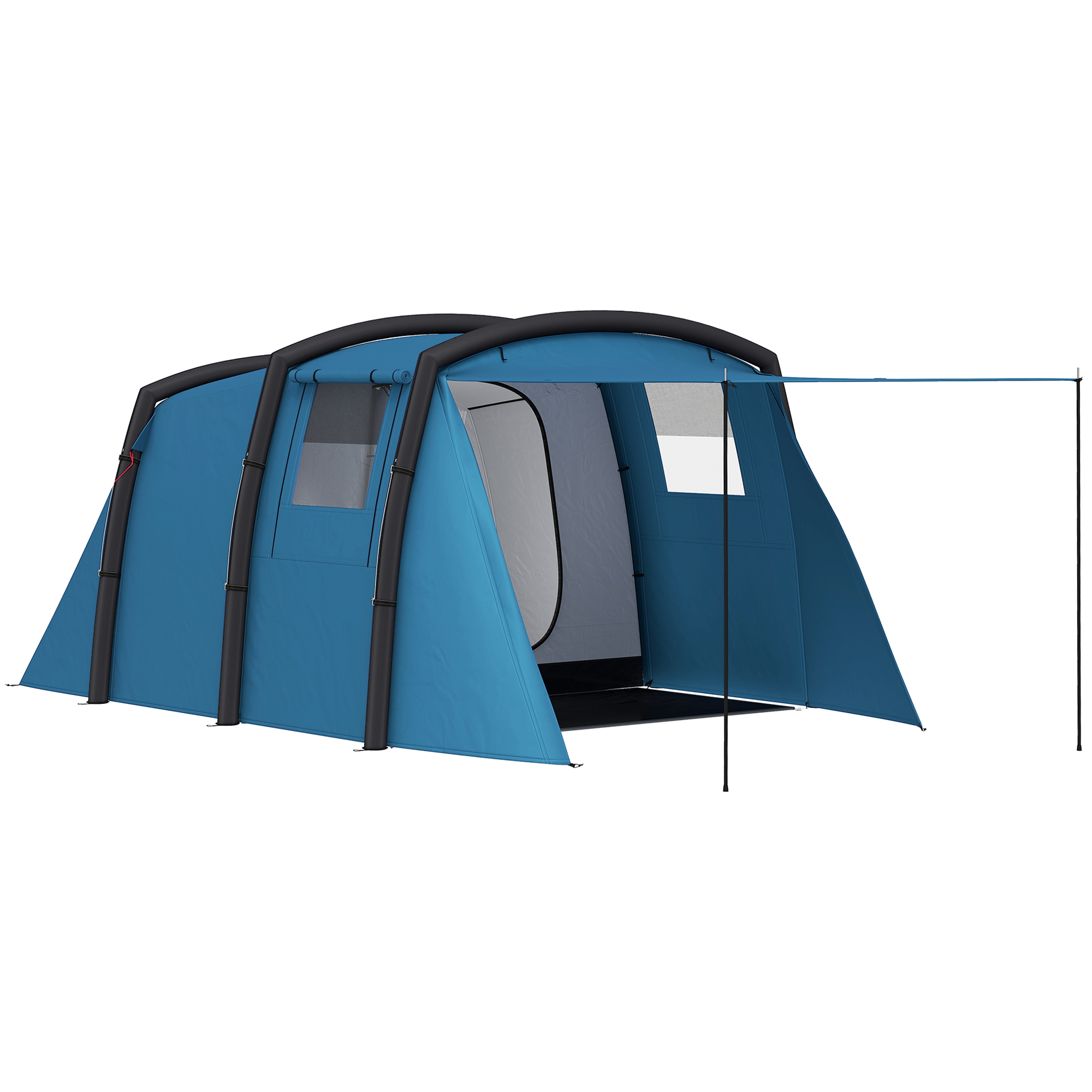 SUNVISTA Inflatable 3 4 Man Tunnel Tent w, Air Pump Living Area & Vestibule Blue - Life Essentials
