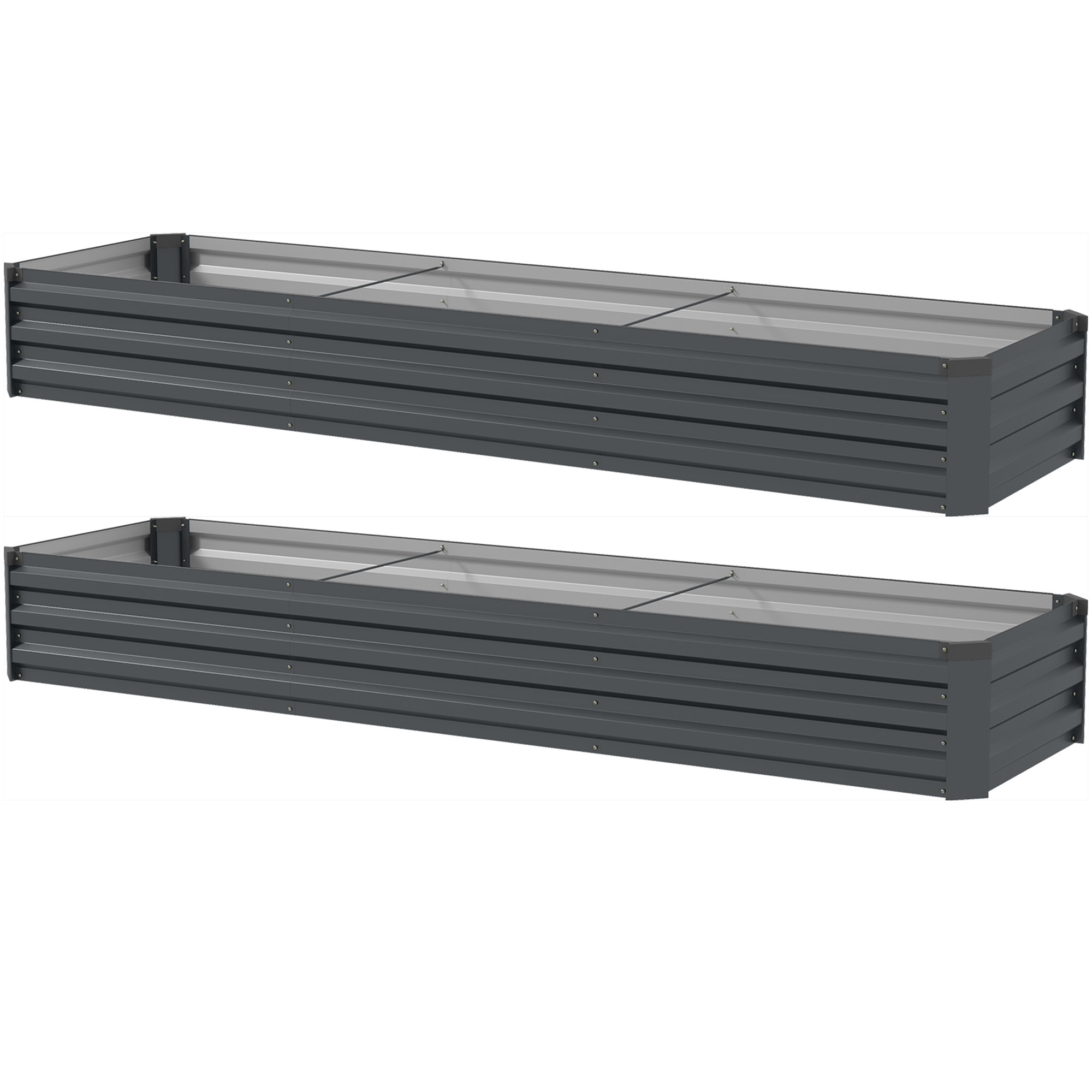 SUNVISTA Galvanised Steel Planter with Open Bottom Pack of 2 - Life Essentials